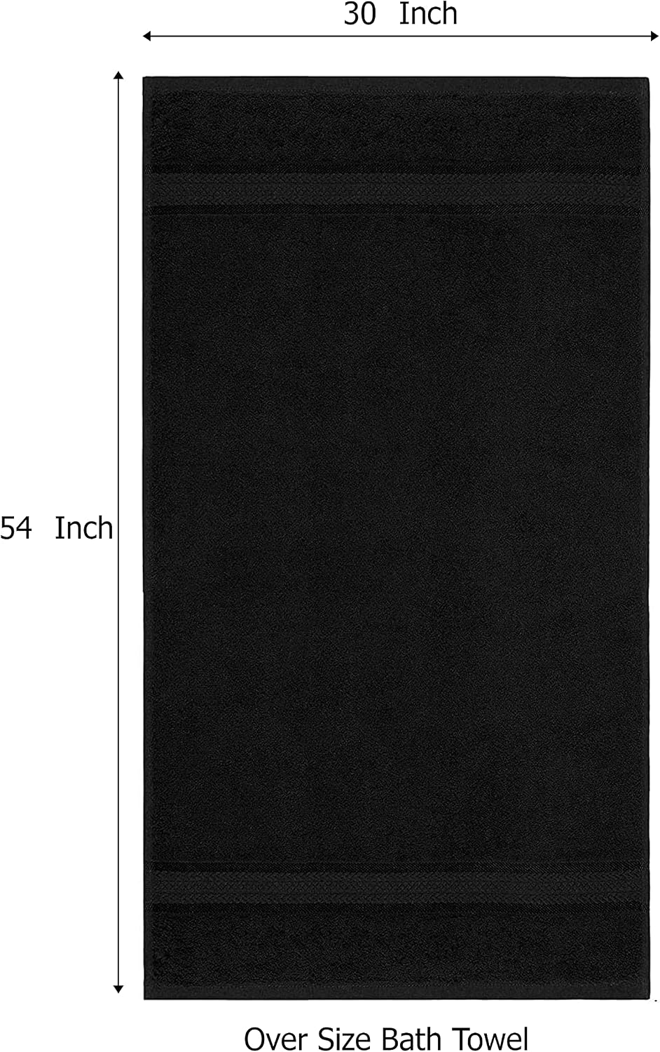 COTTON CRAFT Ultra Soft Bath Towels - 4 Pack 100% Cotton Large 30x54 inches | Oversized 580 GSM Absorbent Black Bath
