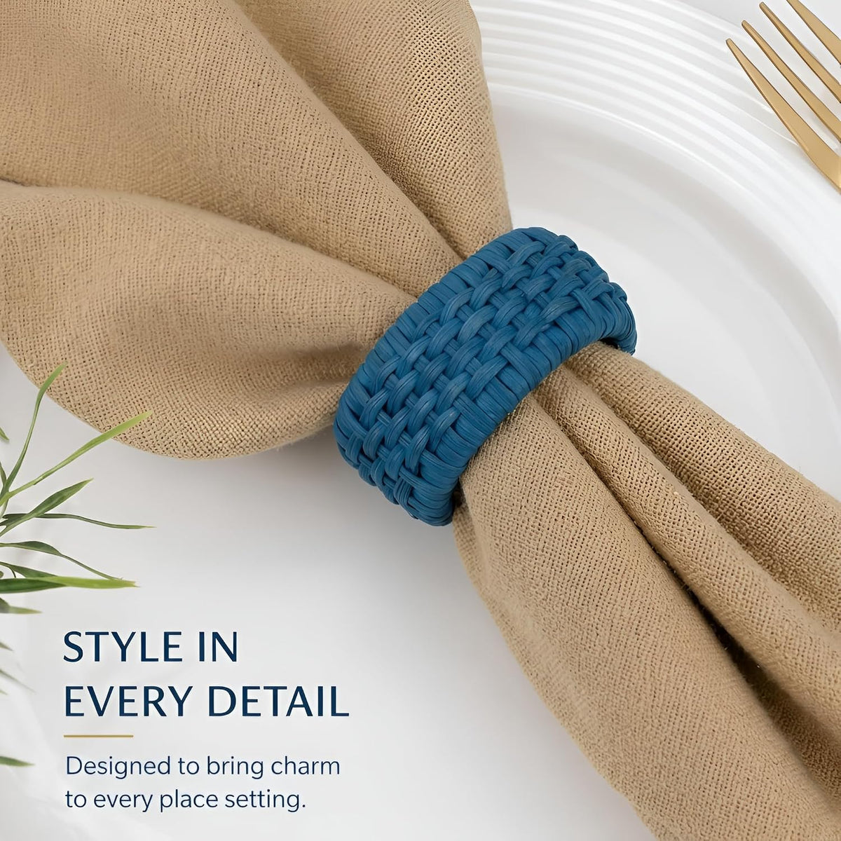 Artisan Cane Napkin Rings Set of 12, Earthy Woven Dinner Napkin Holders, Natural Bohemian Farmhouse Table Accessory for
