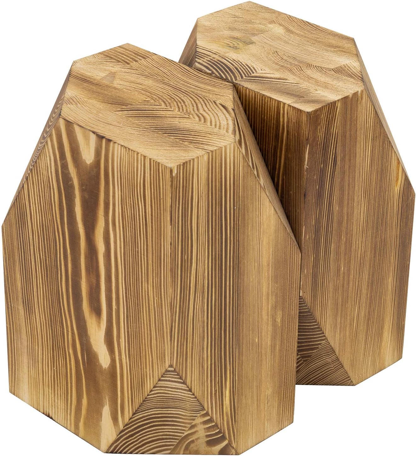 Office Desk Wooden Book Ends / Brown
