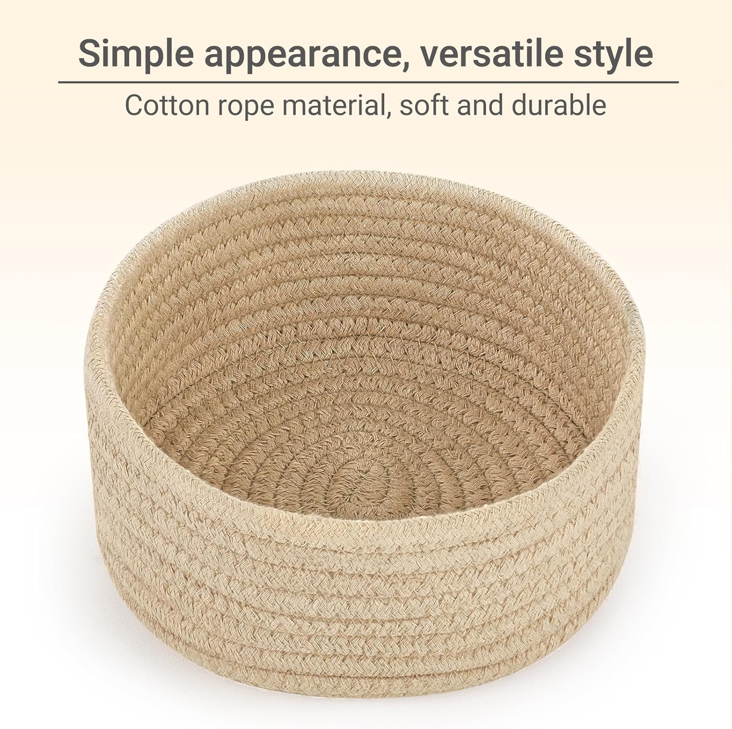 Mini Woven Baskets Set / Beige / 7.09"W x 3.15"H / Set of 4
