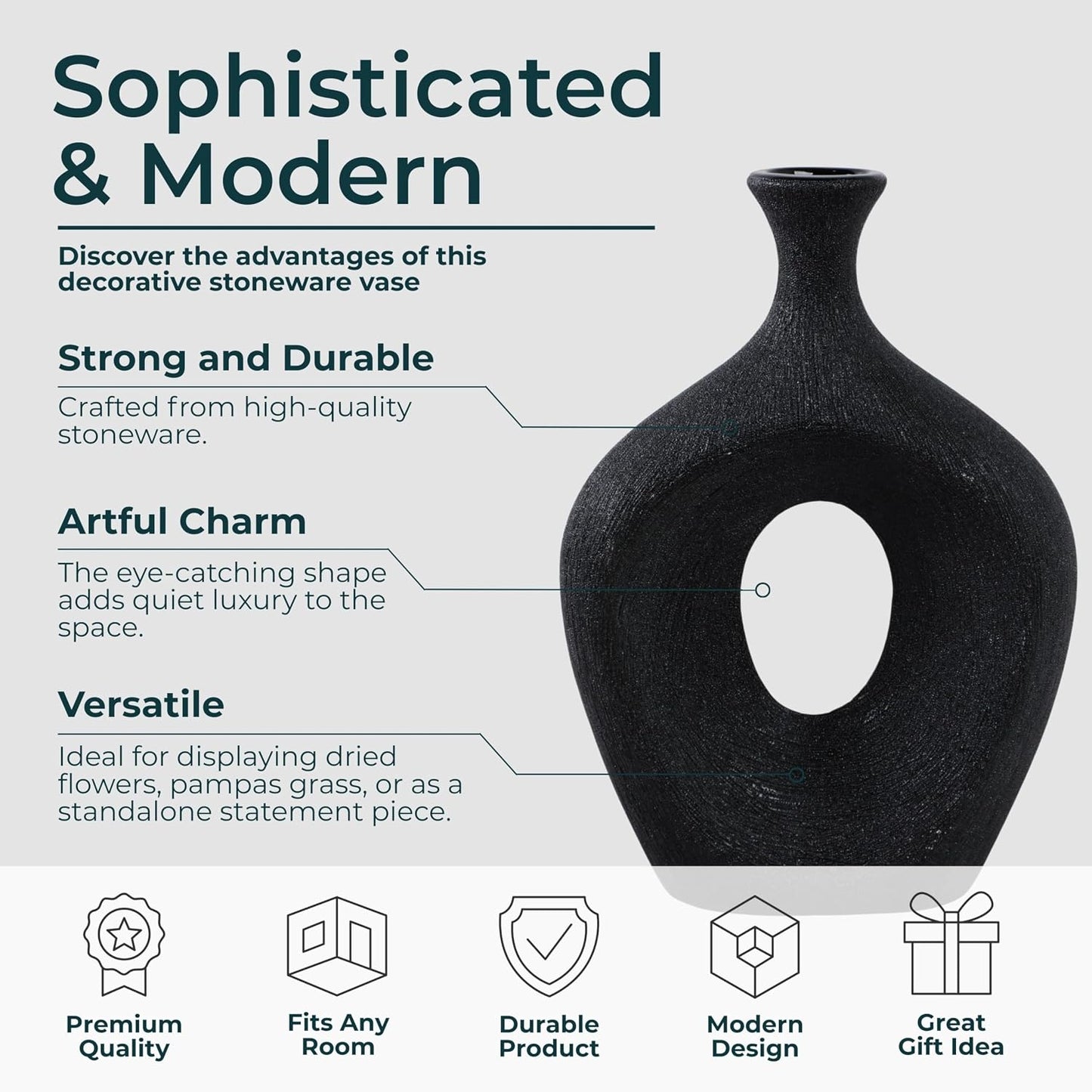 Modern Ceramic Vase / Black