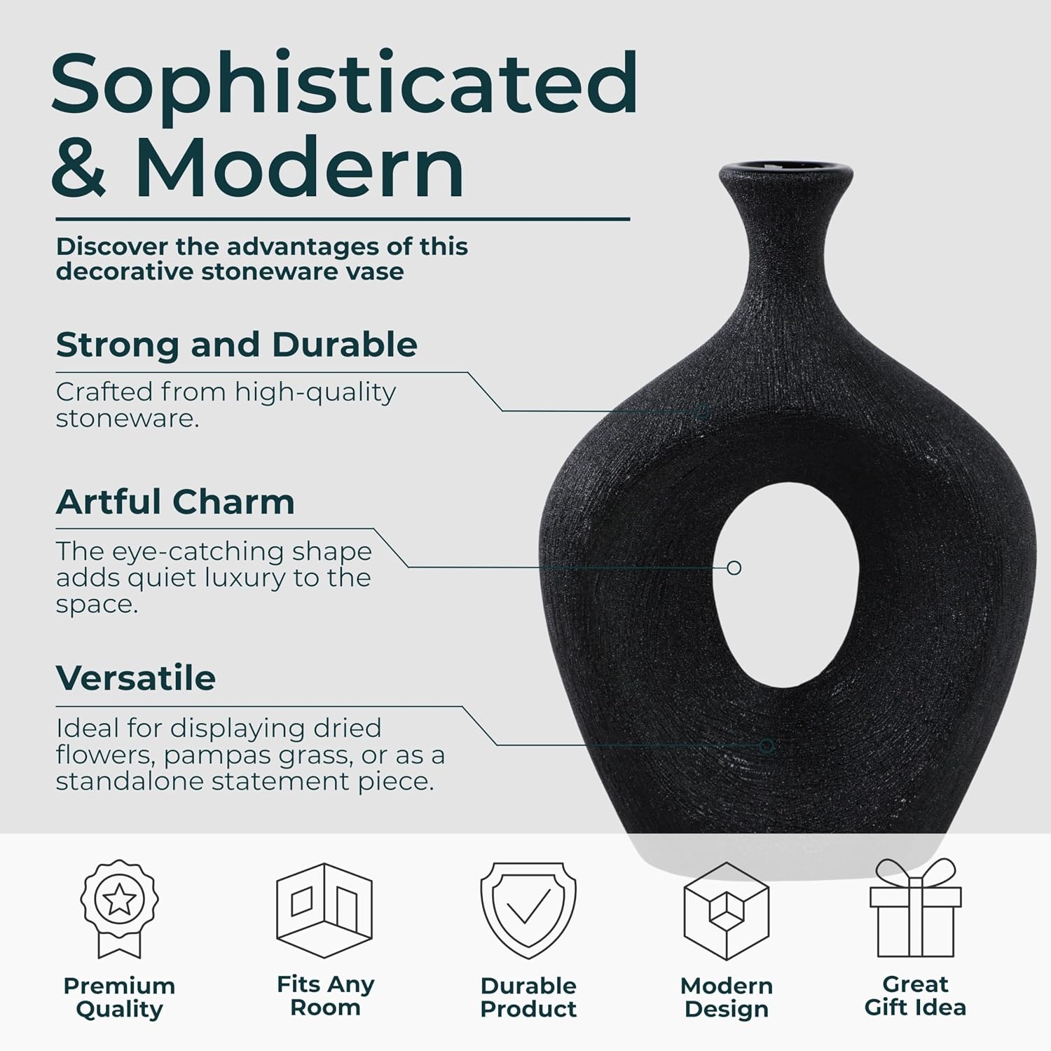 Modern Ceramic Vase / Black