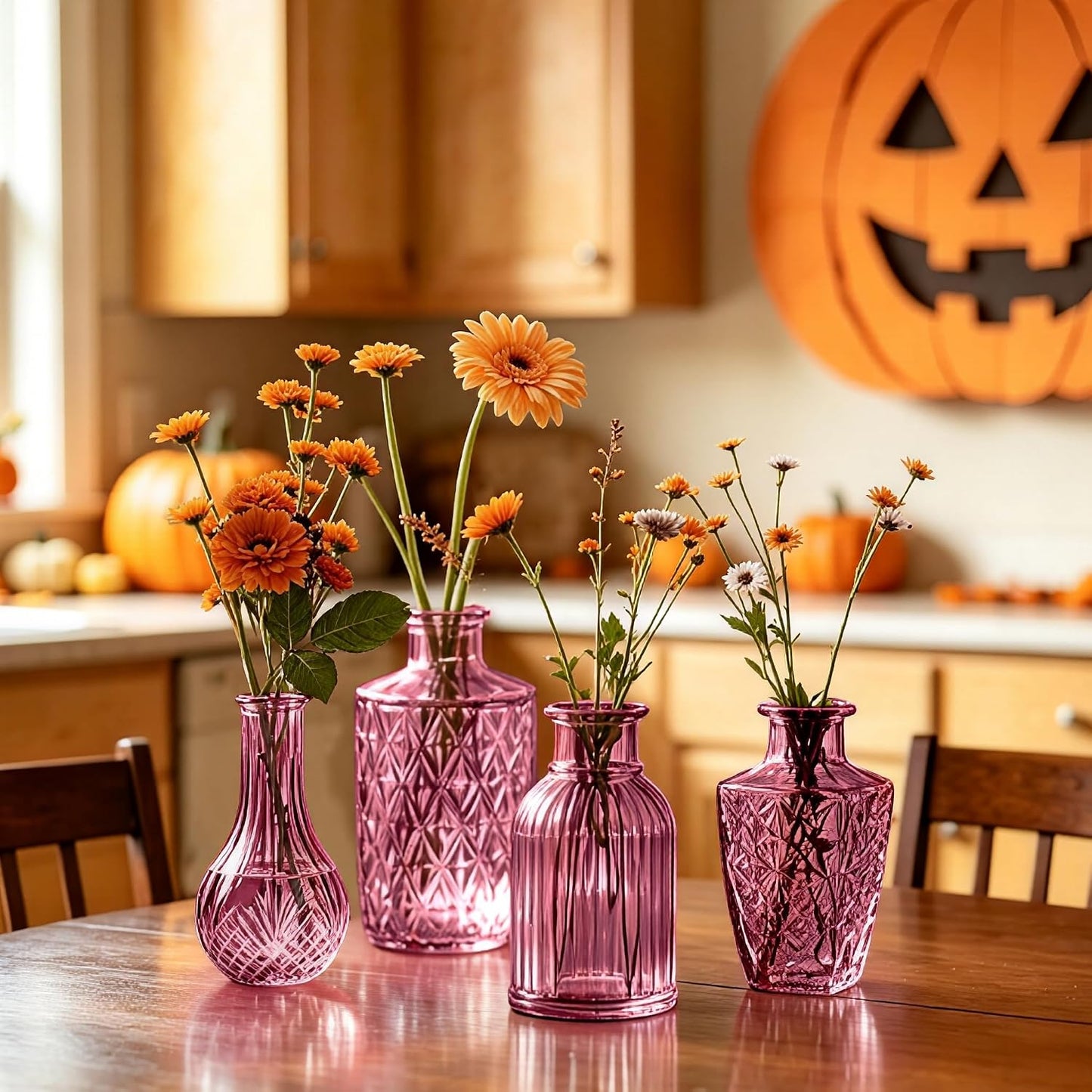 Glass Bud Vases in Bulk / Dark Purple / Set of 17