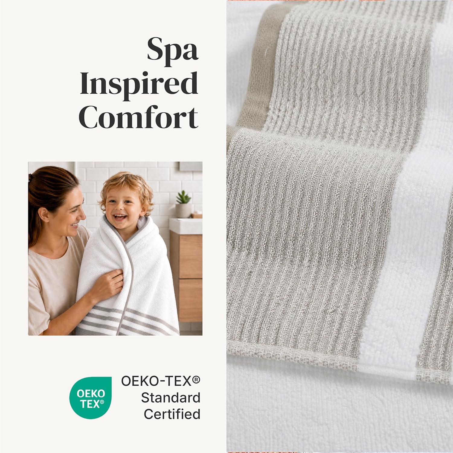 Modern Threads 6 Piece Bath Towel Set – Bathroom Towel Set with 2 Bath Towels, 2 Hand Towels & 2 Washcloths – 100%