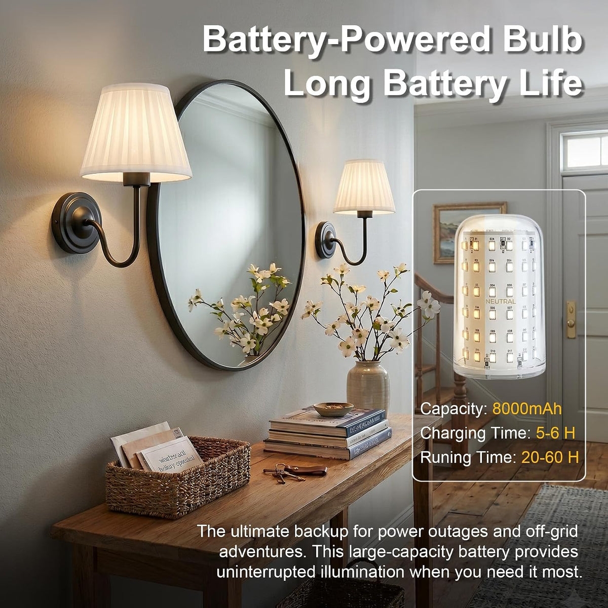 Black Wireless Wall Sconce Set of 2, Battery Operated Wall Sconce Lights with 3 CCT Color & Dimmable Magnetic Bulb and