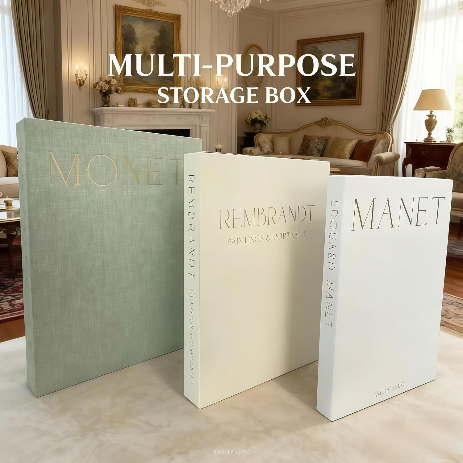 Linen Fabric Fake Books / Set of 3