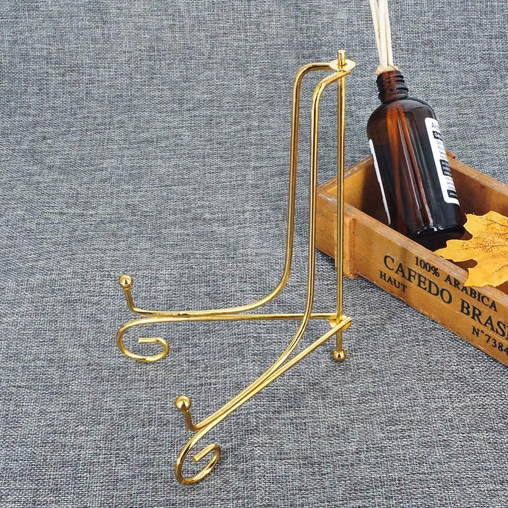 Iron Plate Stand Holder Easel Display Stand for Plate?Picture?Photo / Gold / 8 Inch / Set of 3