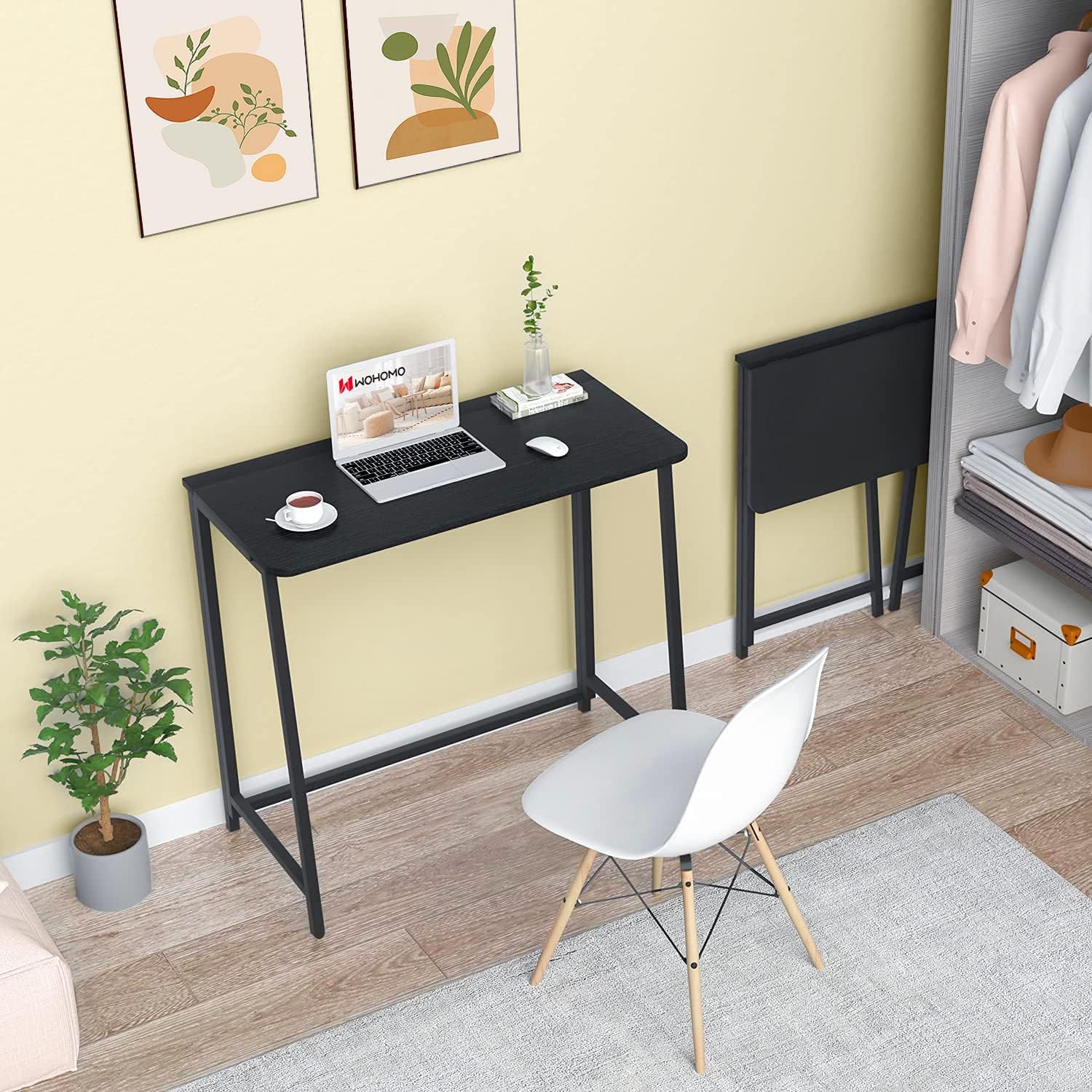 Folding Computer Desk / 31.5 x 15.7 / Small Size / Black