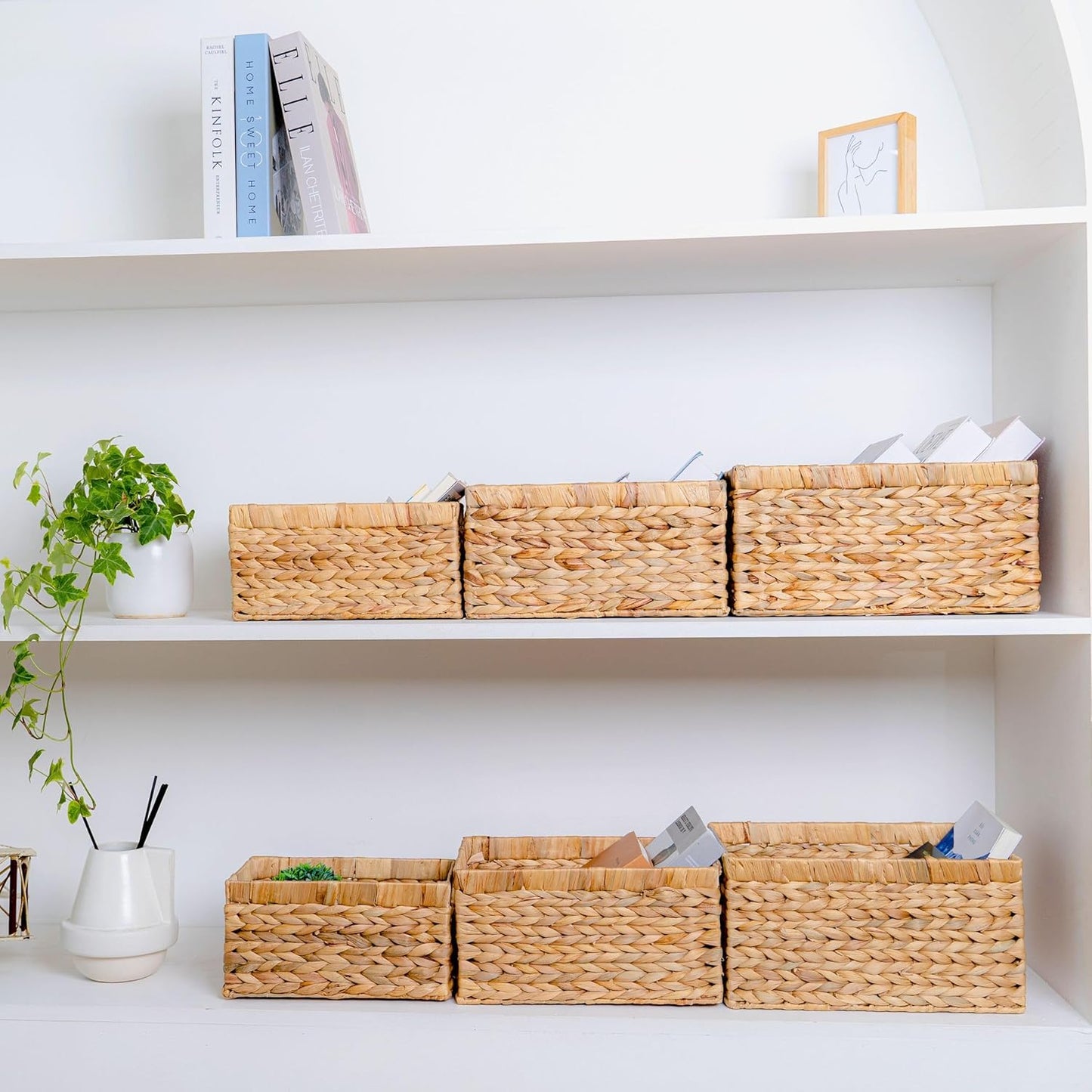Wicker Storage Baskets / Combo 2 Sets SML / Set of 6