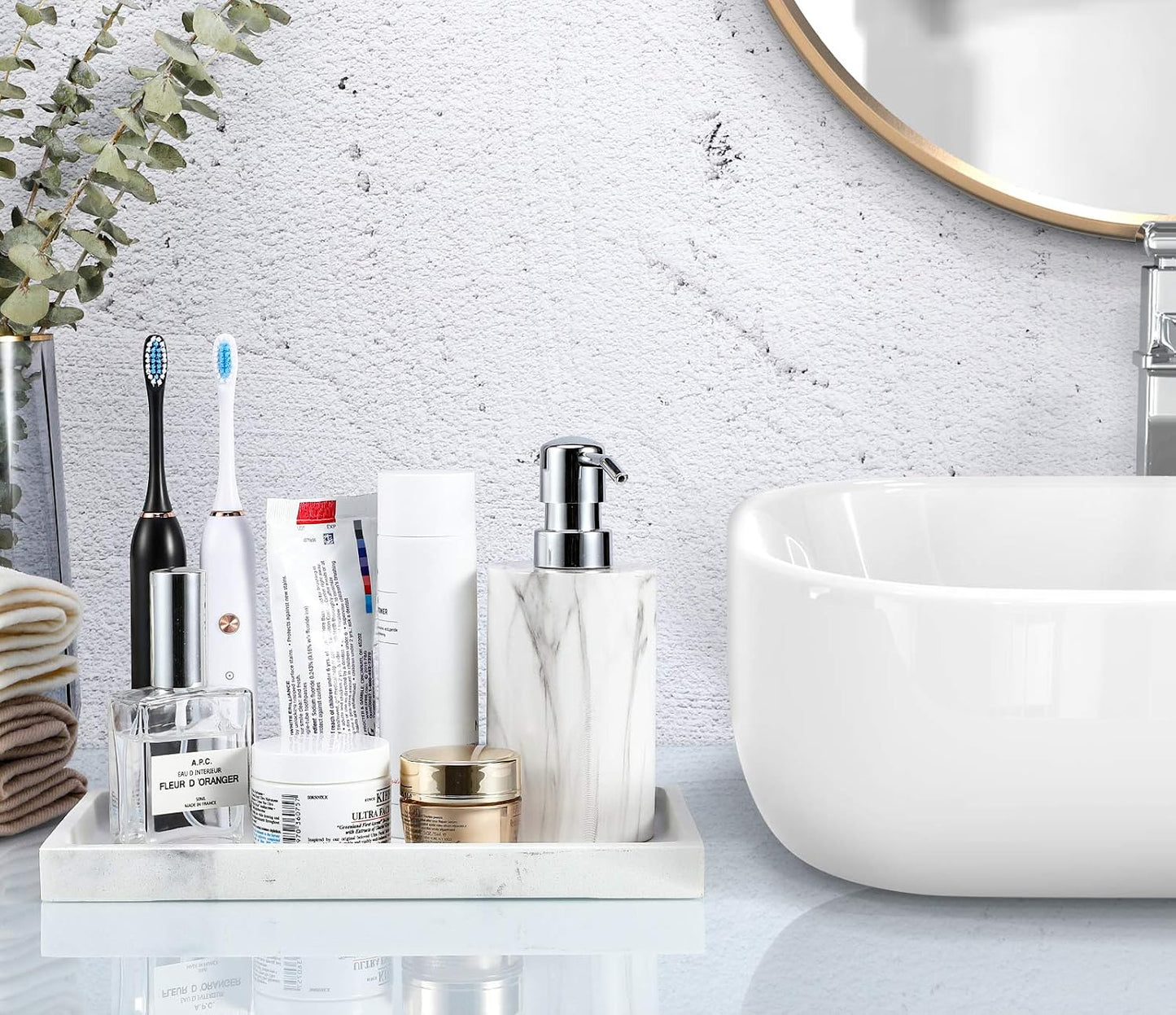 Bathroom Vanity Tray / Gravel White / M