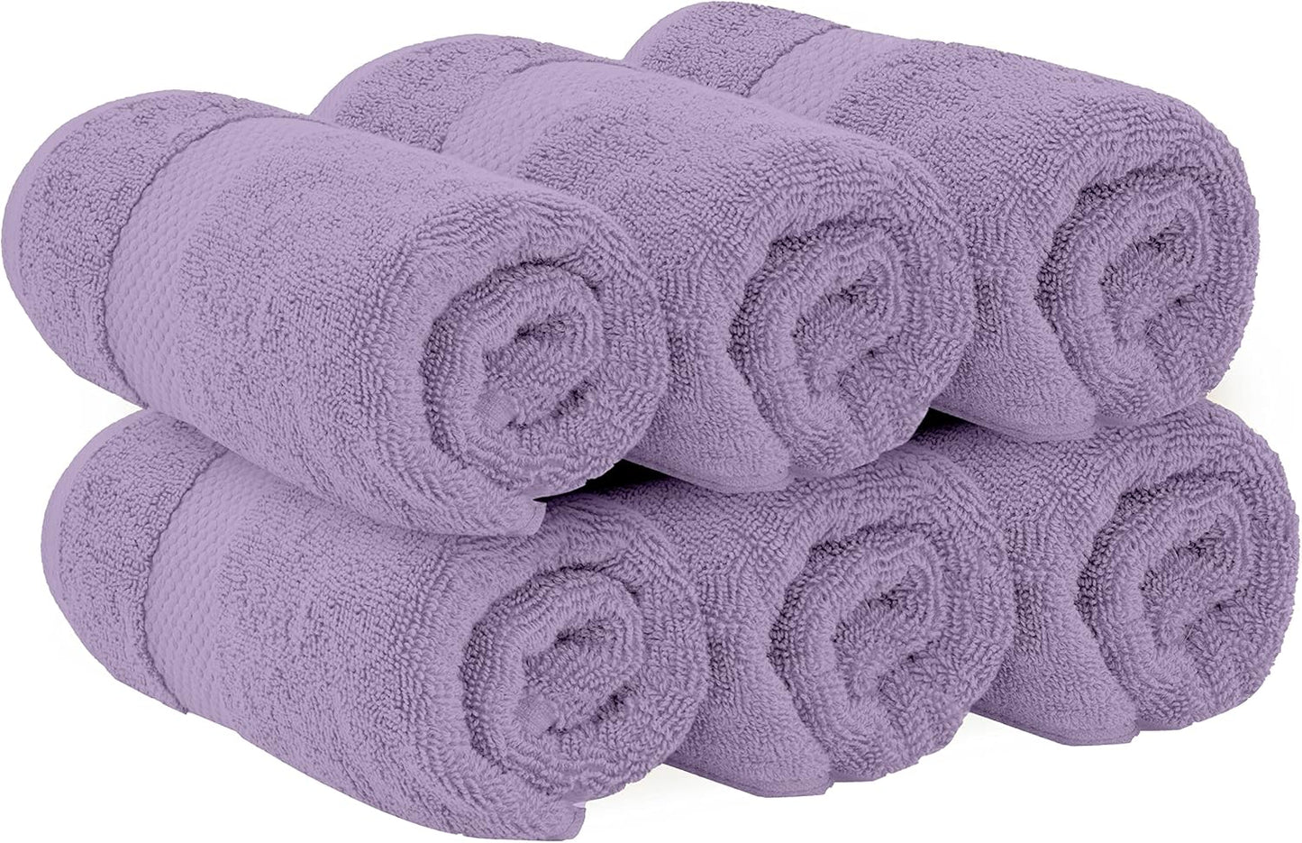 White Classic Luxury Lavender Hand Towels - Soft 100% Turkish Cotton | Highly Absorbent Hotel spa Bathroom Towel