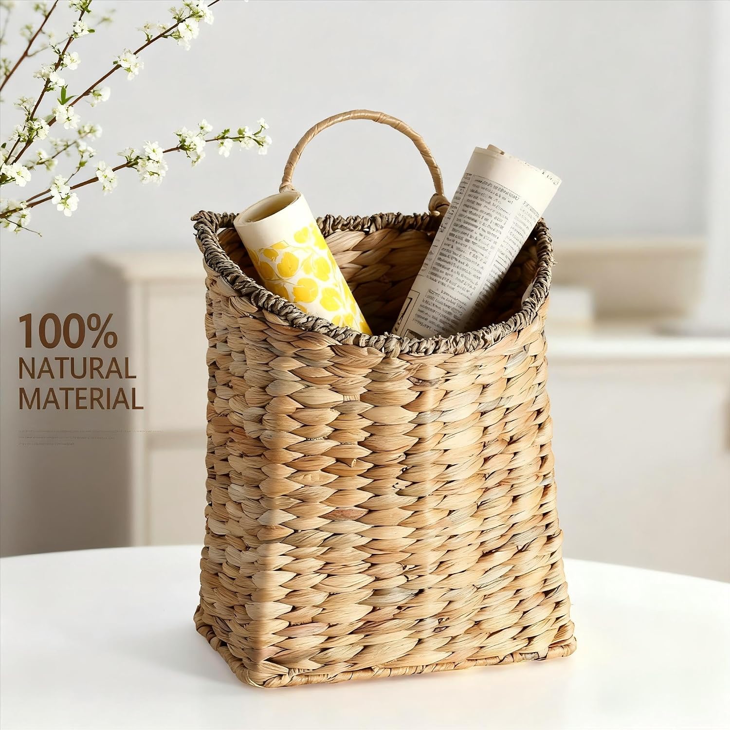 Woven Hanging Wall Basket / Natural