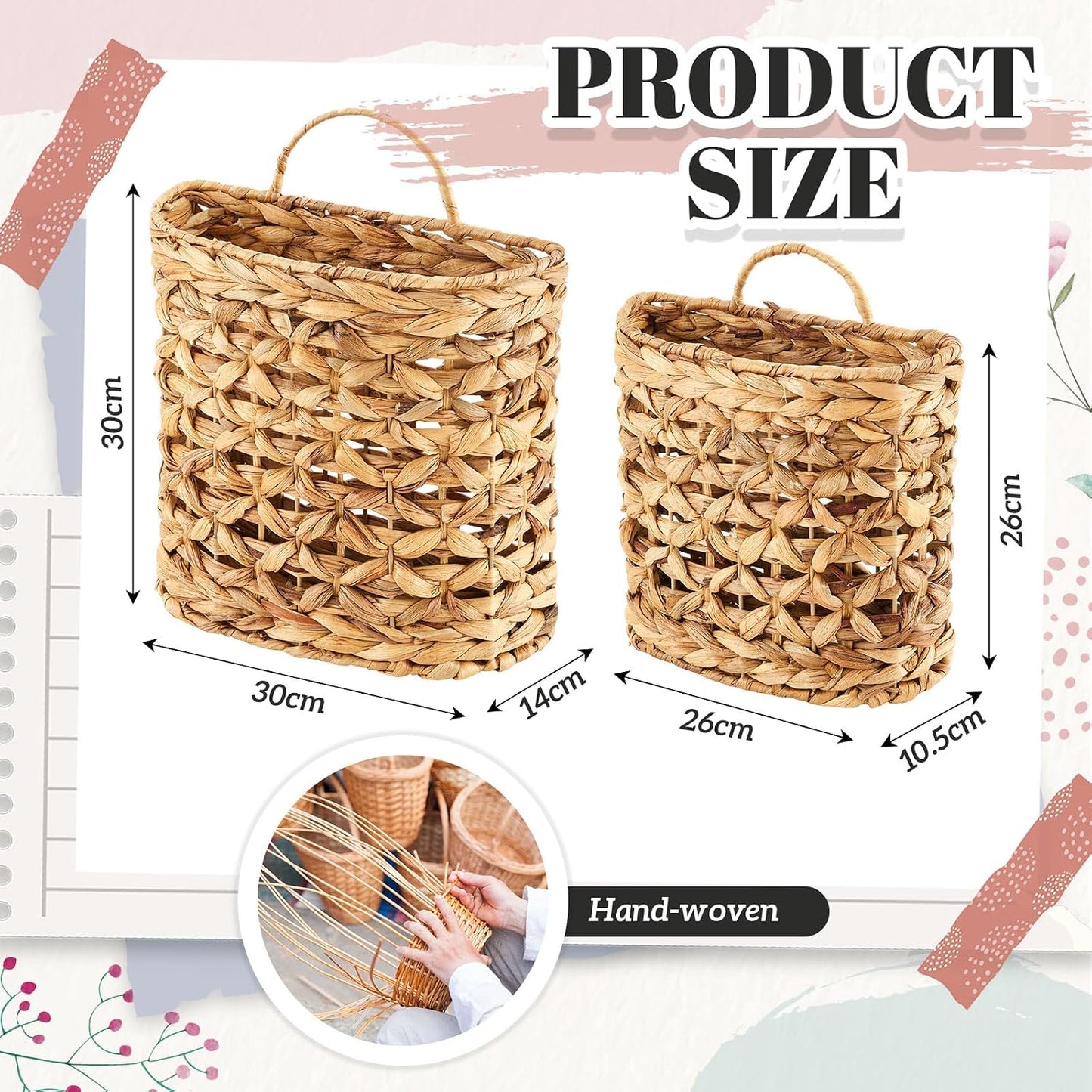 Wicker Decorative Baskets / Rustic / Natural / Set of 2