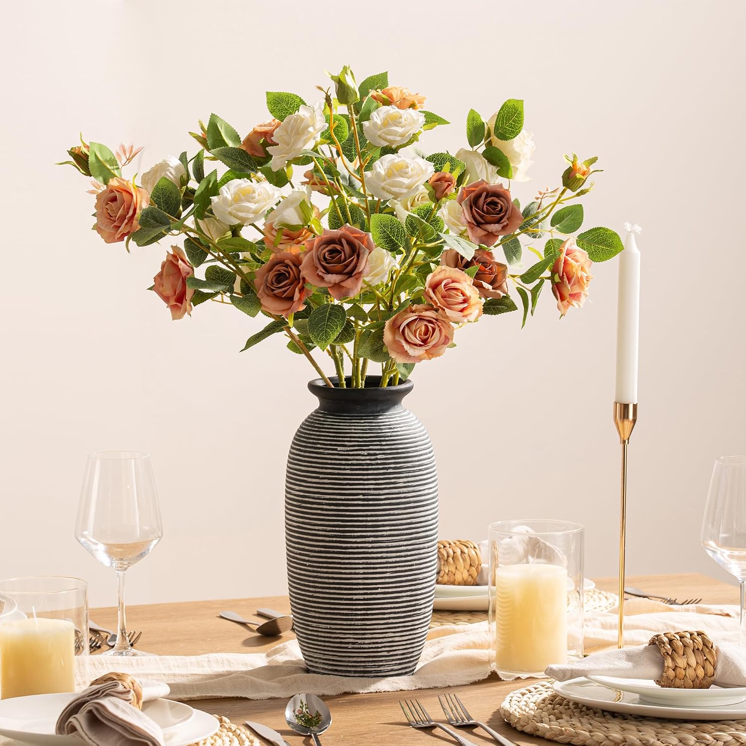 Ceramic Rustic Vase / 12.5" H - Black