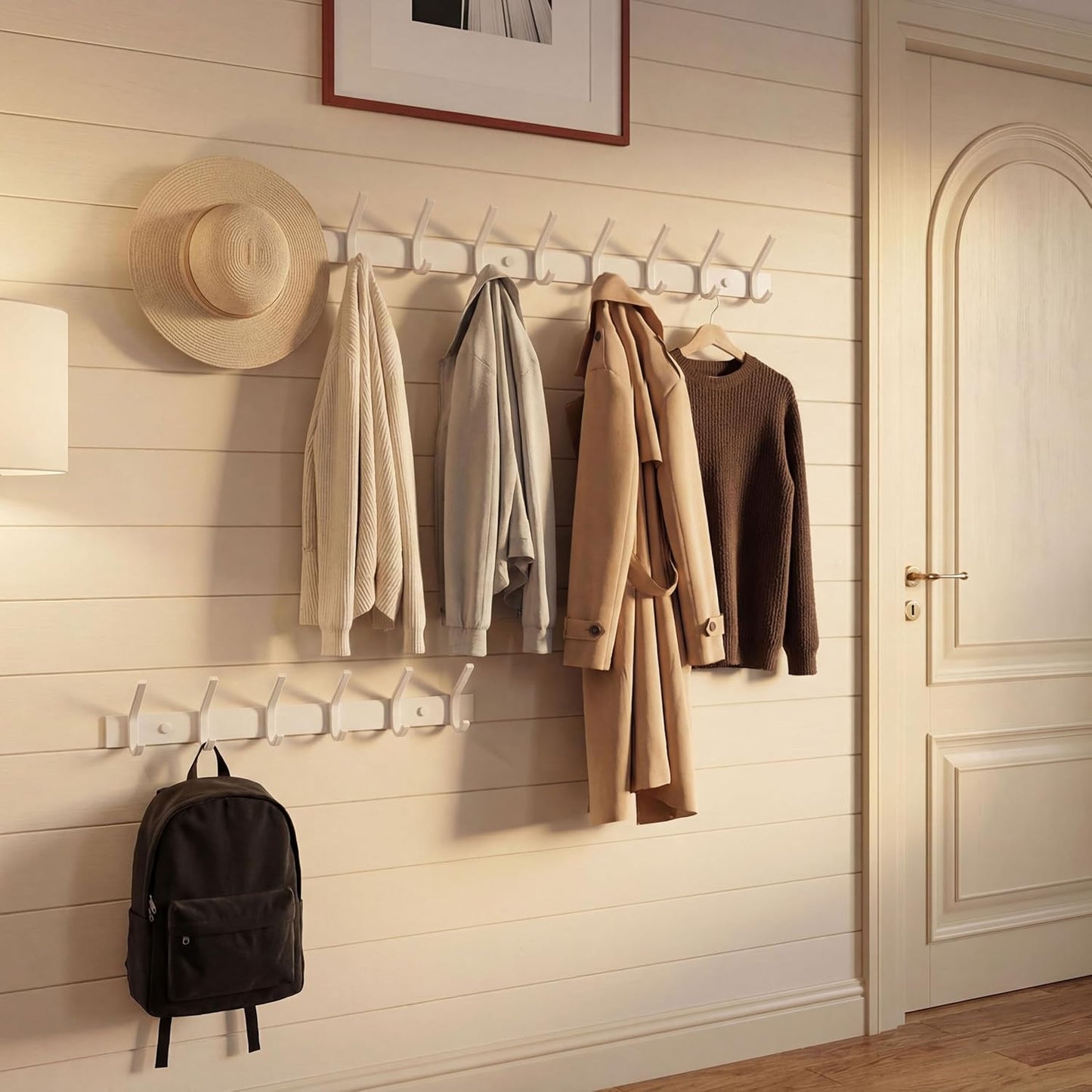 WEBI Coat Rack Wall Mounted,Coat Hooks Wall Mount,Coat Hanger Wall Hook Rack,6 Hooks for Hanging