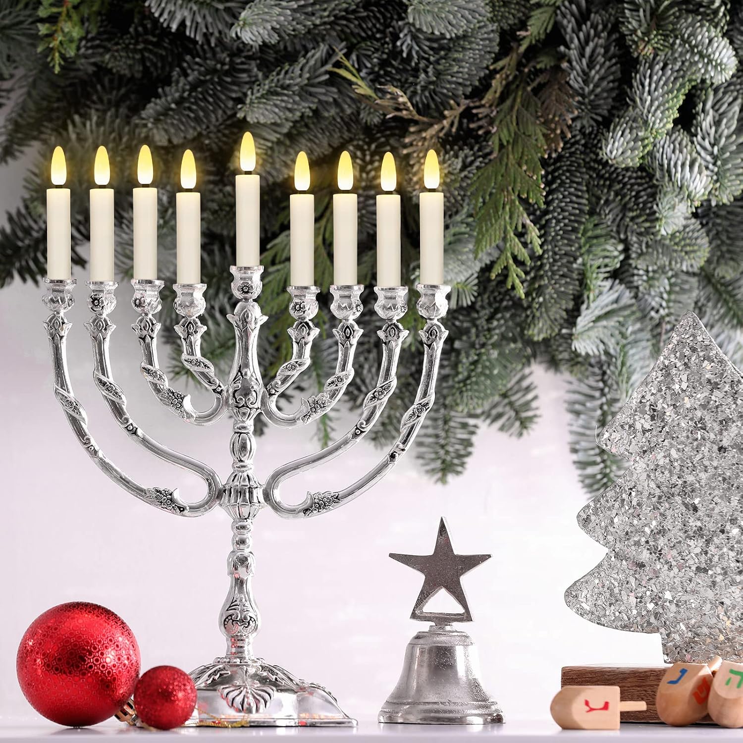 Daord 20 PCS Flameless LED Taper Candles Flickering Flame Battery Operated with Remote & Timer Warm White Christmas