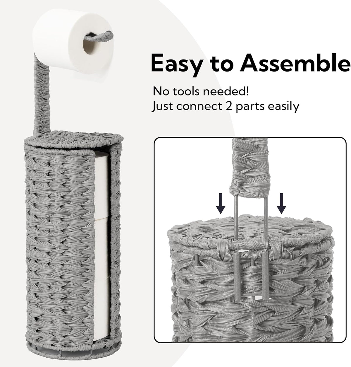GRANNY SAYS Toilet Paper Storage, Free Standing Toilet Paper Holder Stand | Modern Covered Toilet Paper Stand for 4