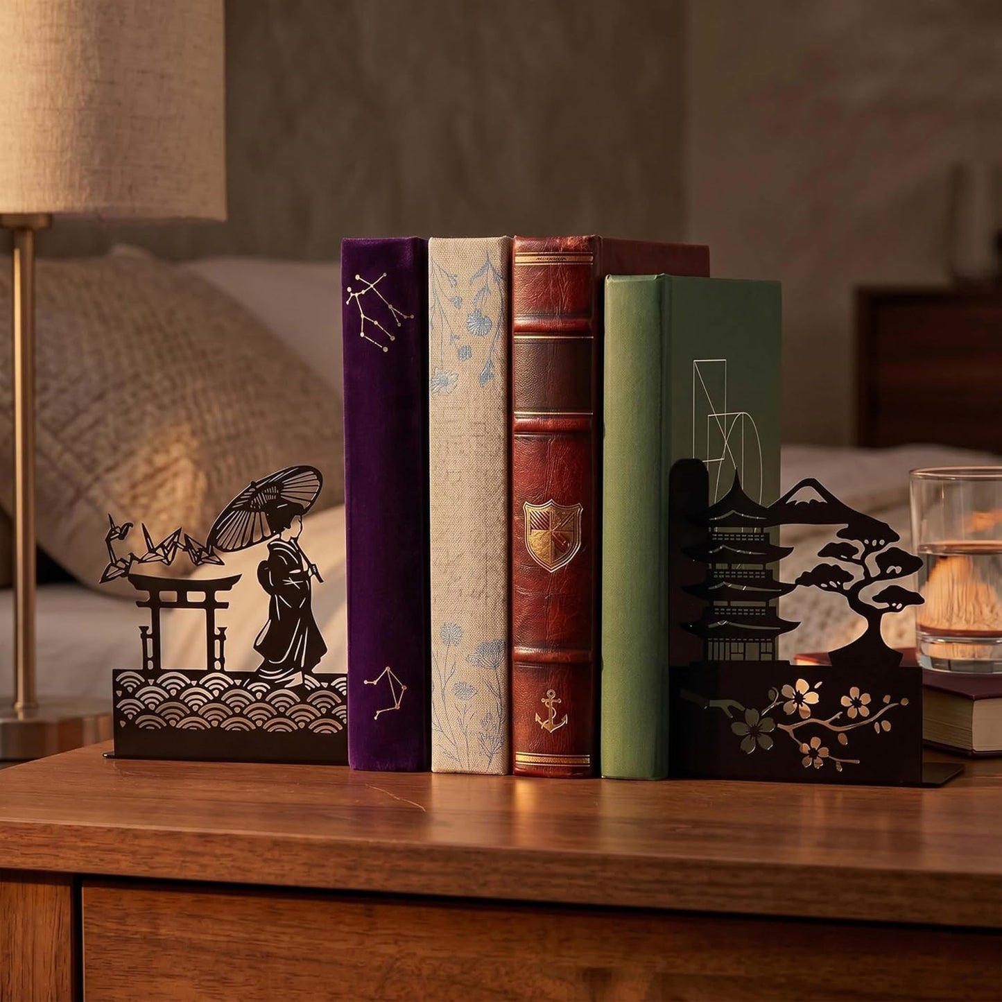 Metal Japanese Anime Book Ends / Black