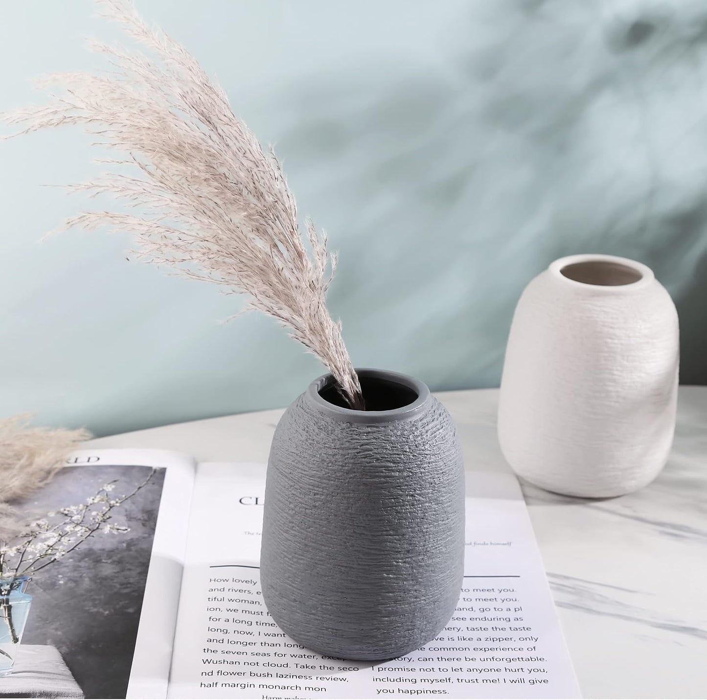 Grey Ceramic Vases / Zj Grey