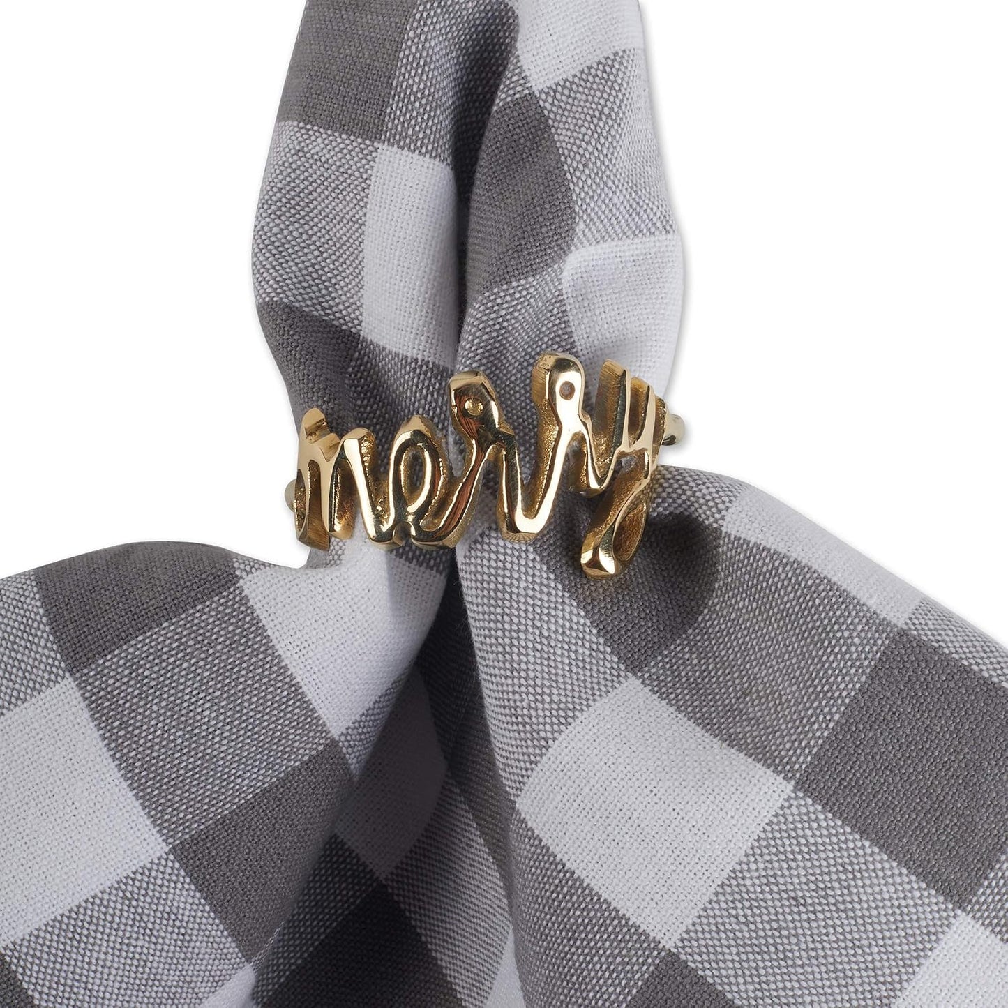 DII Christmas Thanksgiving Holiday Tabletop Décor Collection Decorative Napkin Ring Holder Set, 1.9" Dia x 1.1" Height