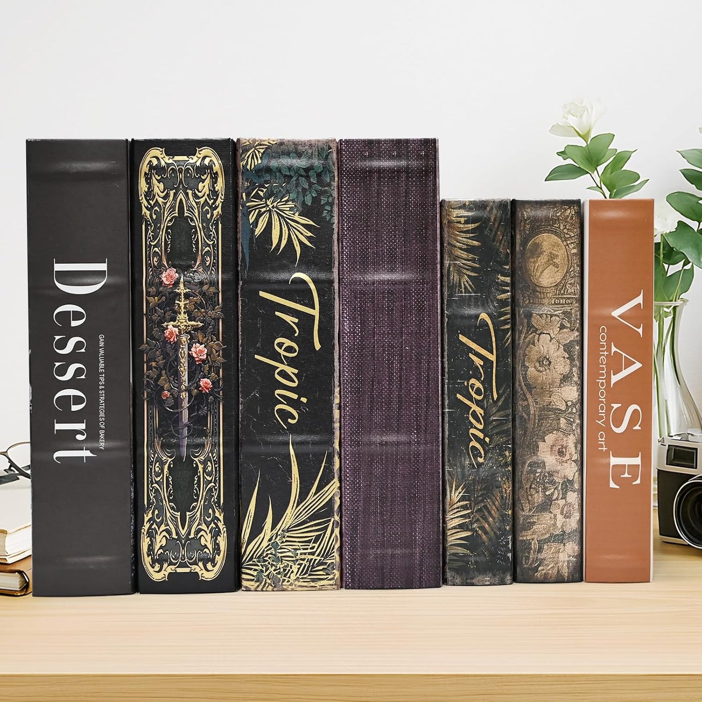 Leather Book Shaped Box Decorative Storage / Classical Violet