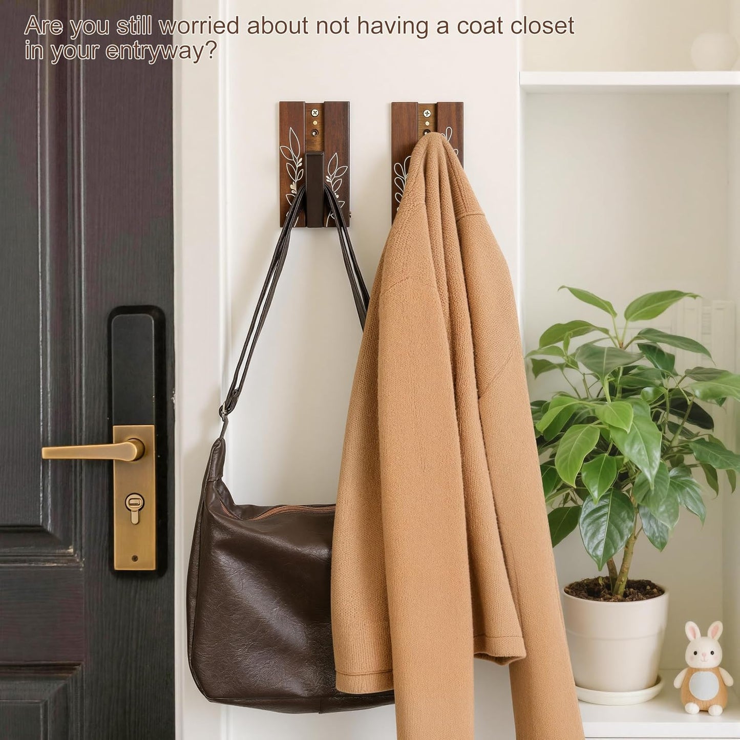 Rustic Folding Wall Hooks / Pattern B / Set of 2