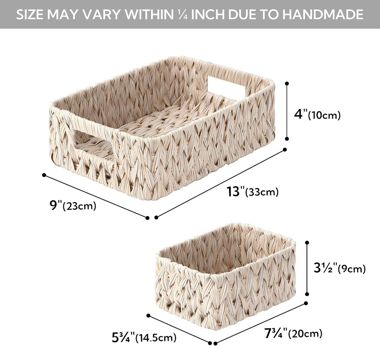 Small Woven Baskets / 2 x 7 / Butter Milk