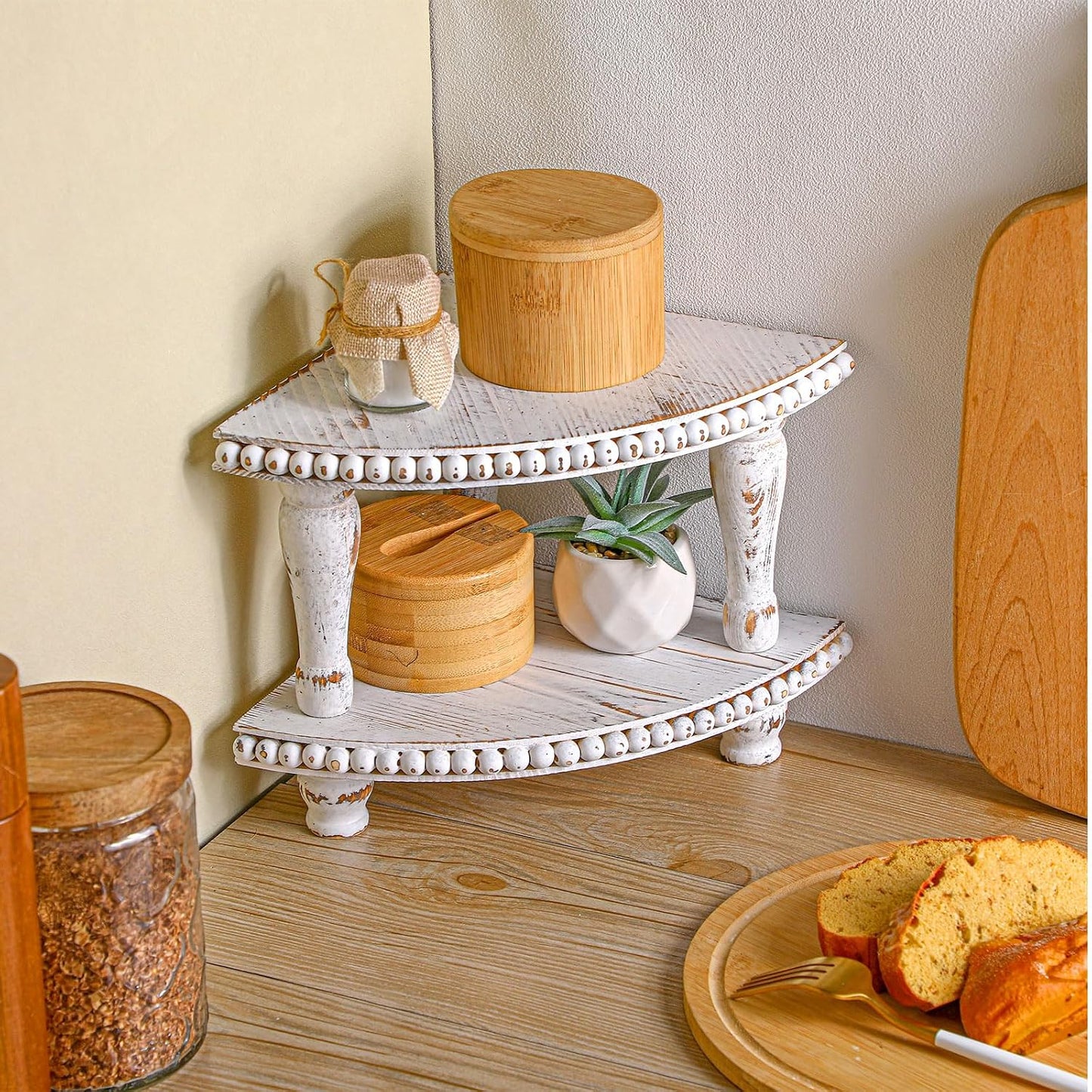 2 Tiered Corner Riser / White