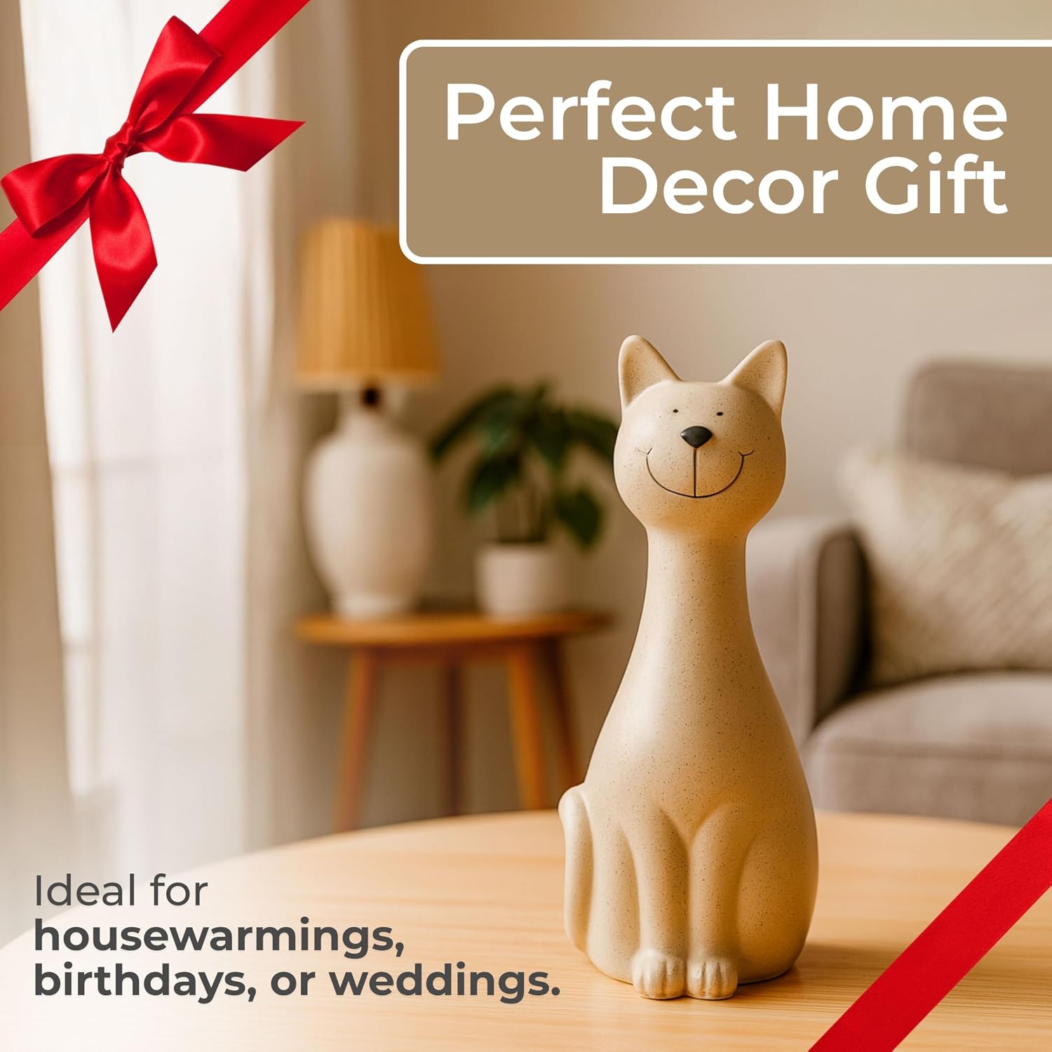 Skinny Sitting Kitty Figurine