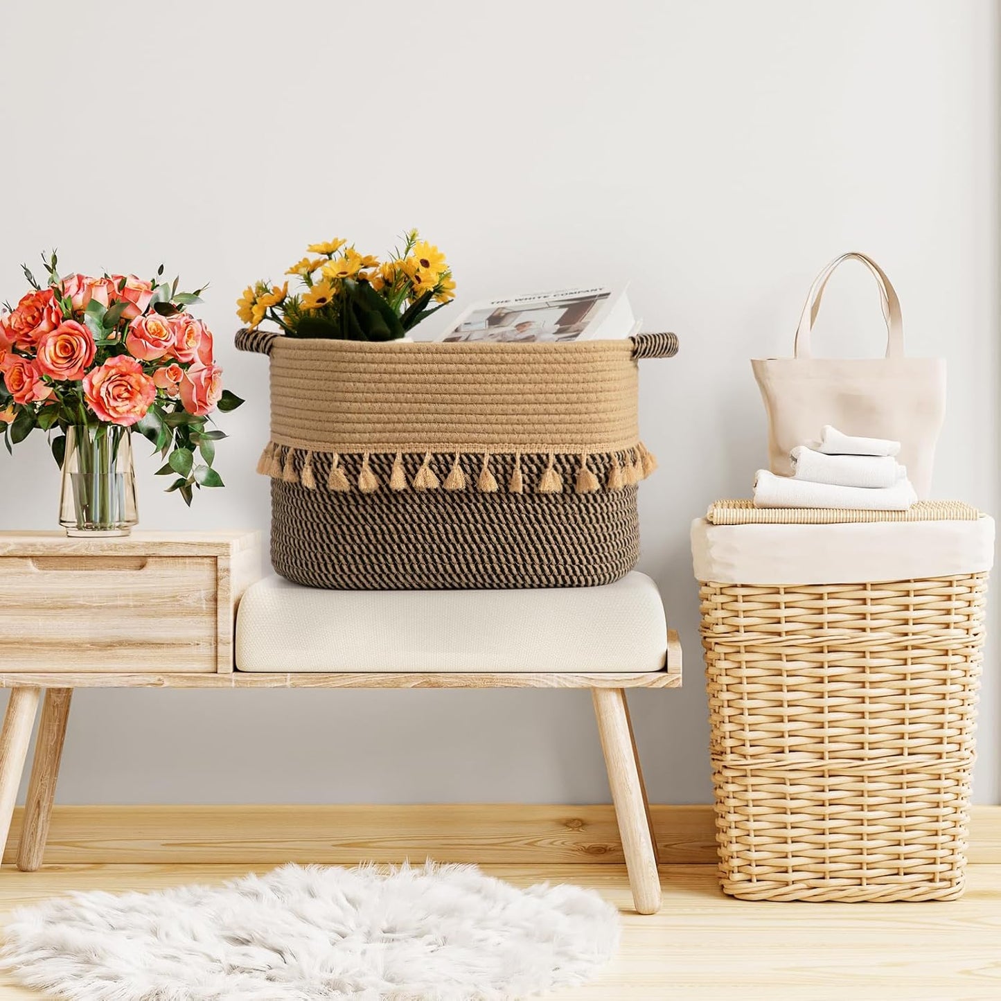 books / Pillows / Black & Jute / Set of 3
