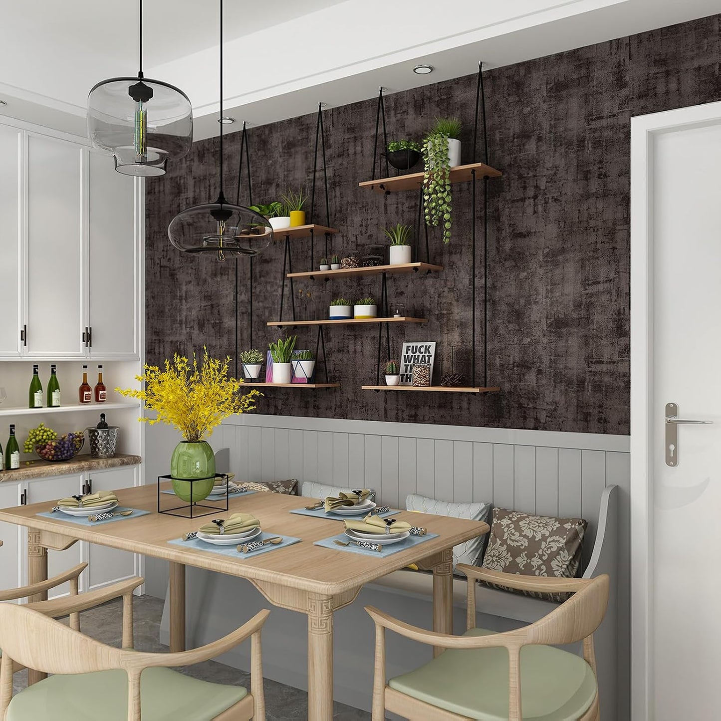 Industrial Style Wallpaper Extra Wide Concrete Wallpaper Grey Black / 31.5 x 157 / Black Grey