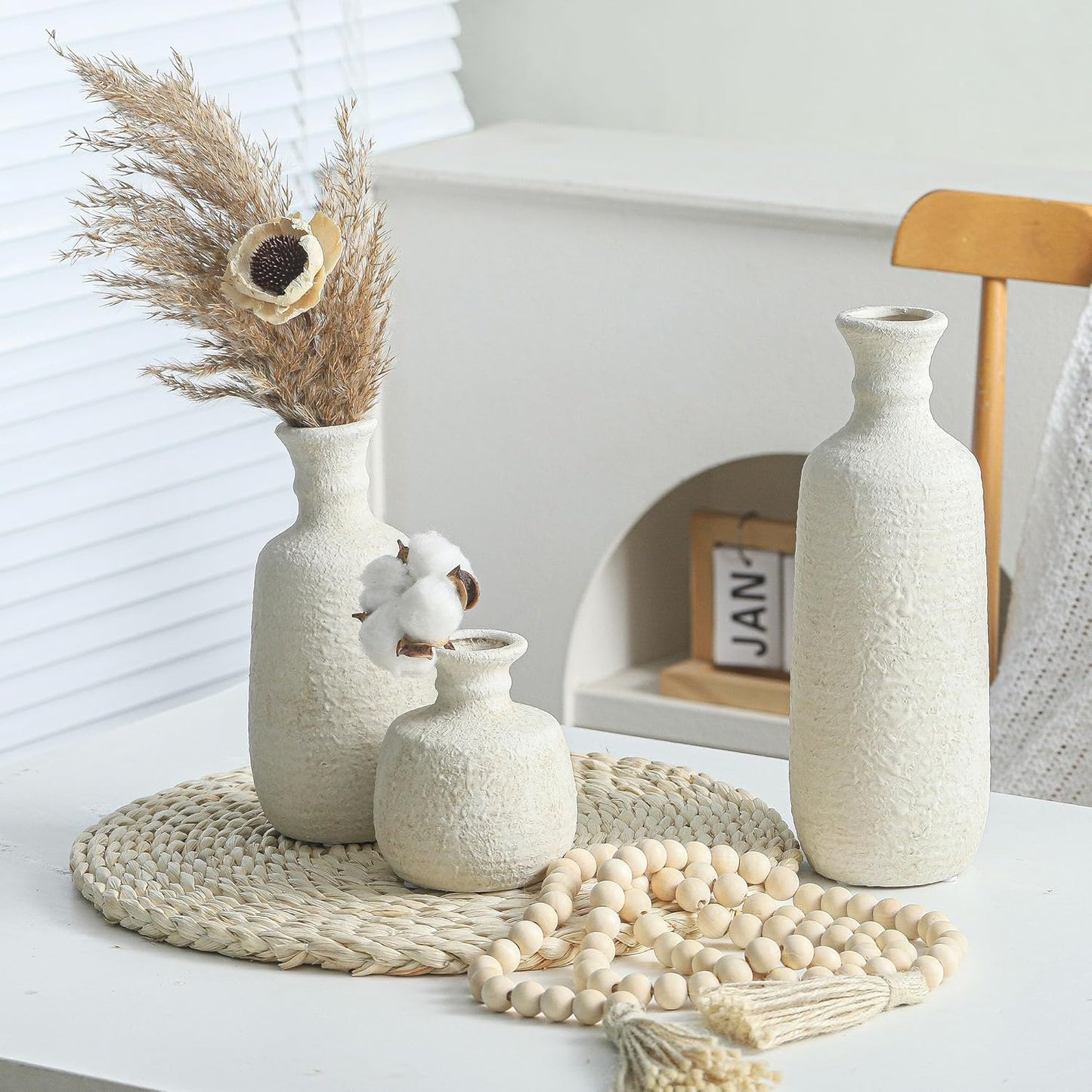Ceramic Vase / 011 Vase Set - White / Set of 3