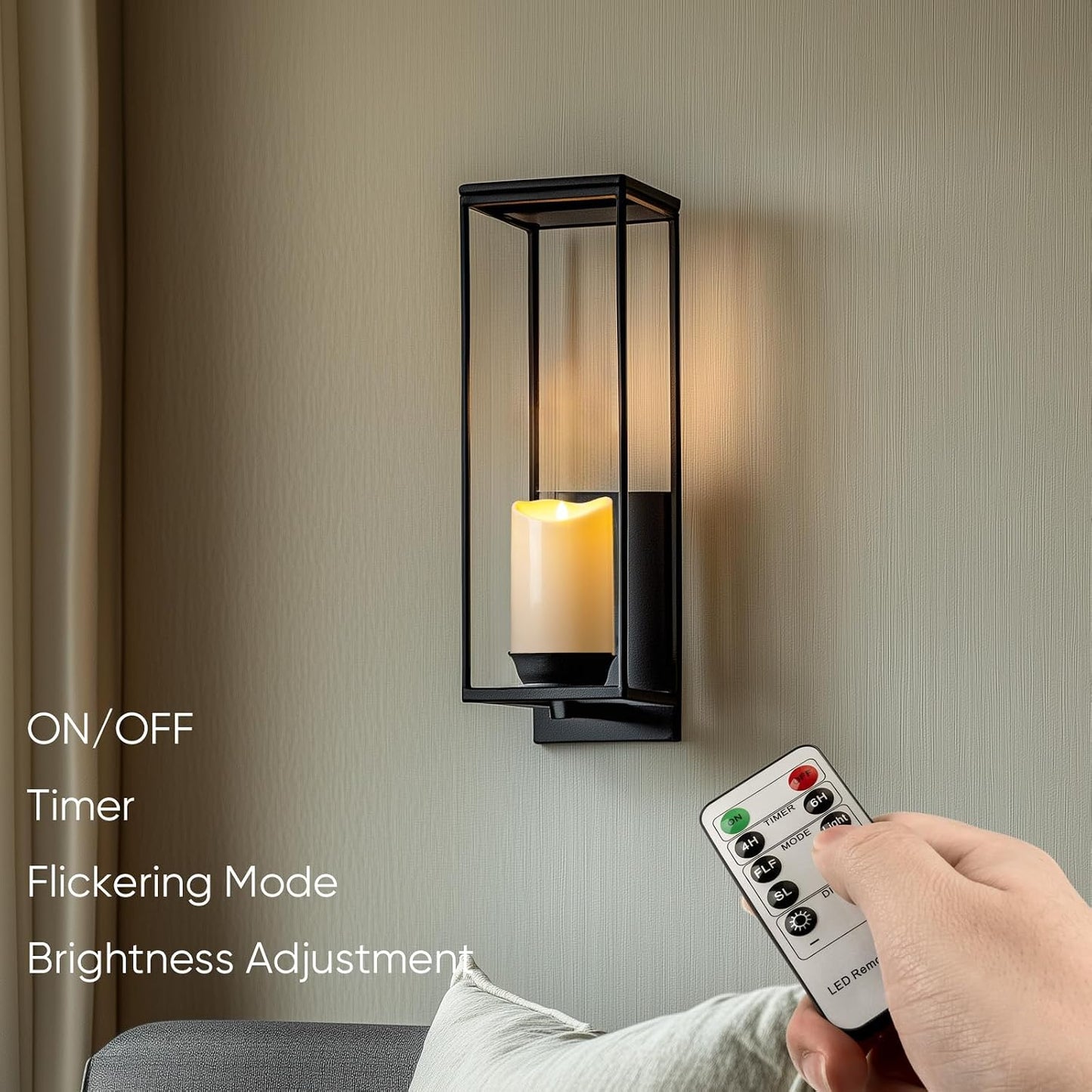 Homemory 4"x6" Outdoor Waterproof Flameless Candles with Timers and Remote Control, Battery Operated Candles, LED