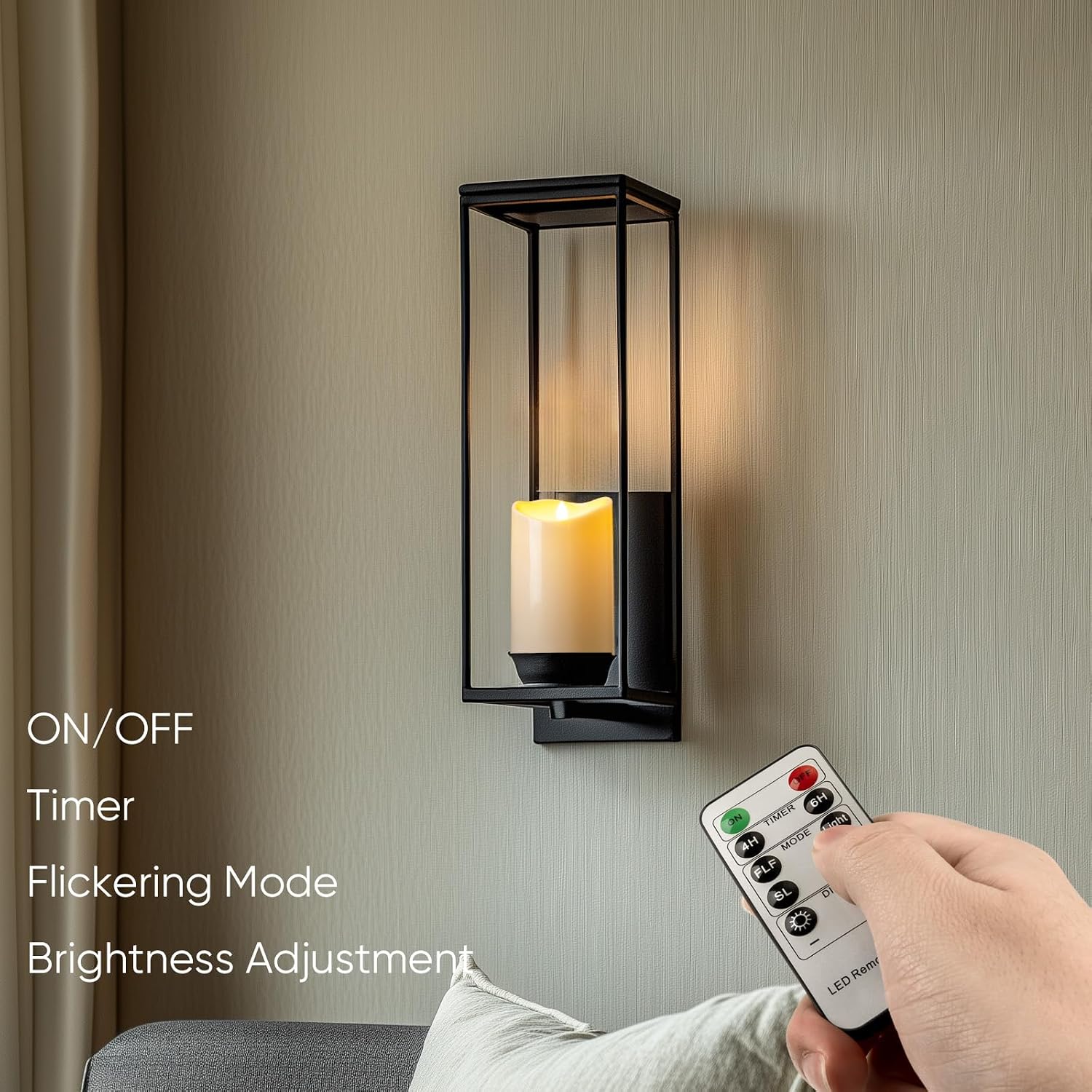 Homemory 4"x6" Outdoor Waterproof Flameless Candles with Timers and Remote Control, Battery Operated Candles, LED