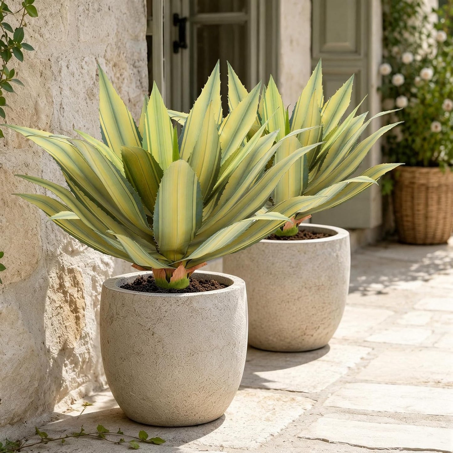 Artificial Plant Outdoor 28" Tall / Spiked Agave / Set of 28