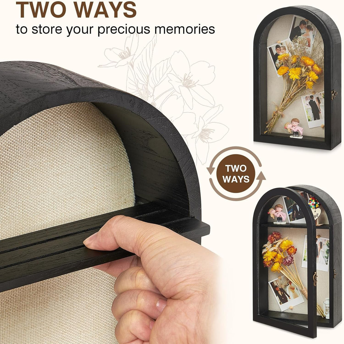 DGWJSU Shadow Box Frame 10x16 Large Shadow Boxes Display Cases with Linen Back and Removable Shelves, Picture Frame