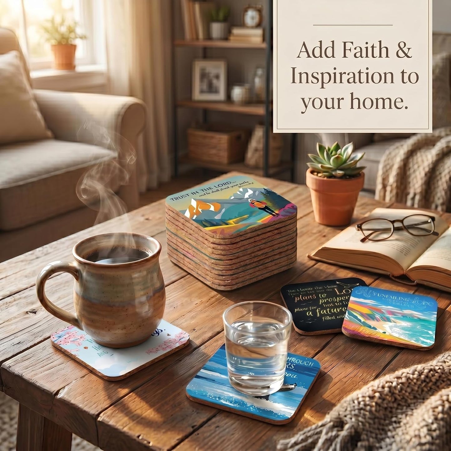 Bible Verses or Inspirational / Multicolored / C472 / Set of 12