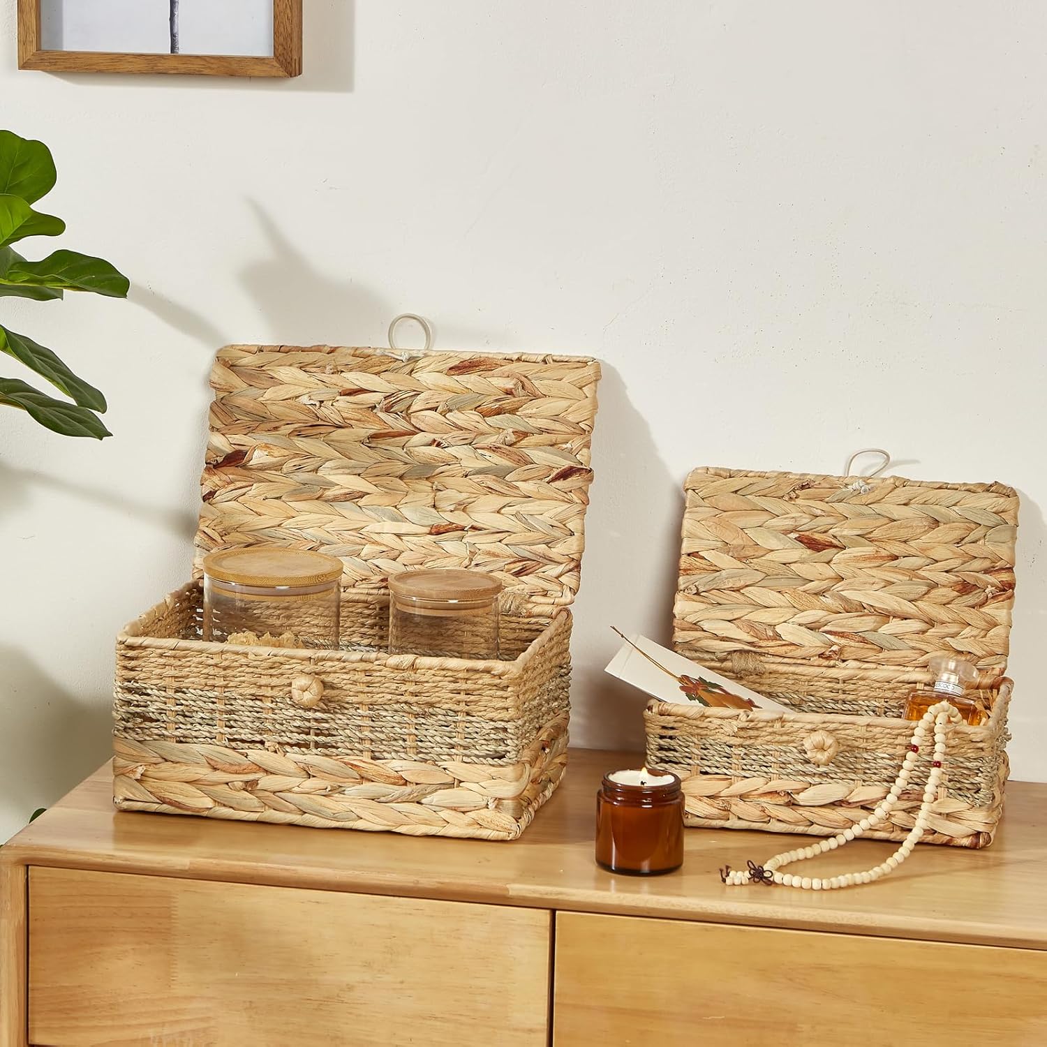 Wicker Storage Baskets / Natural / Set of 2
