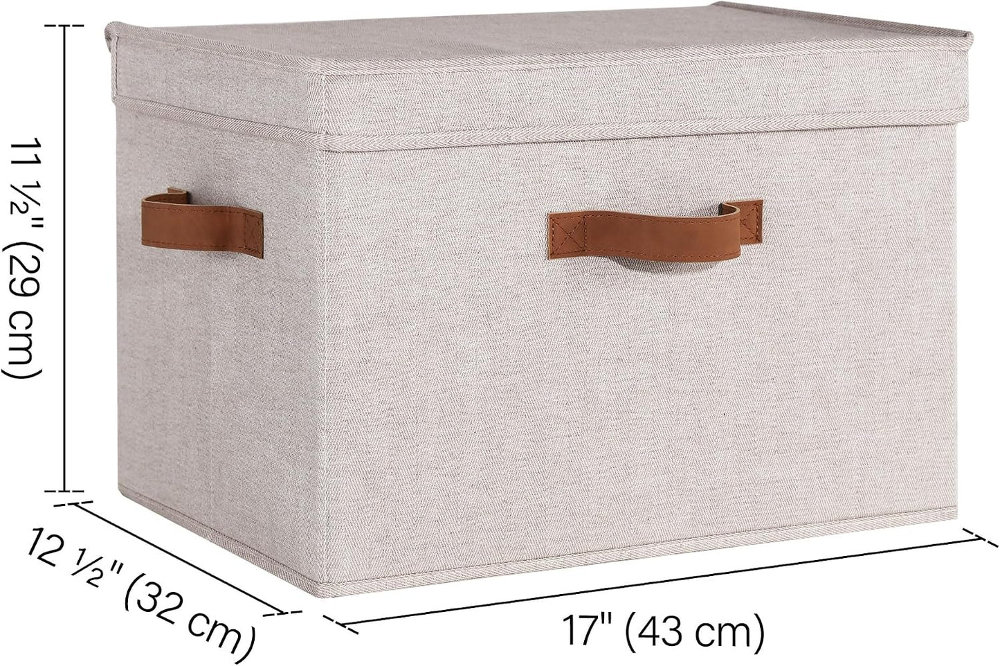 Fabric Storage Bins / Brown and Beige / Jumbo