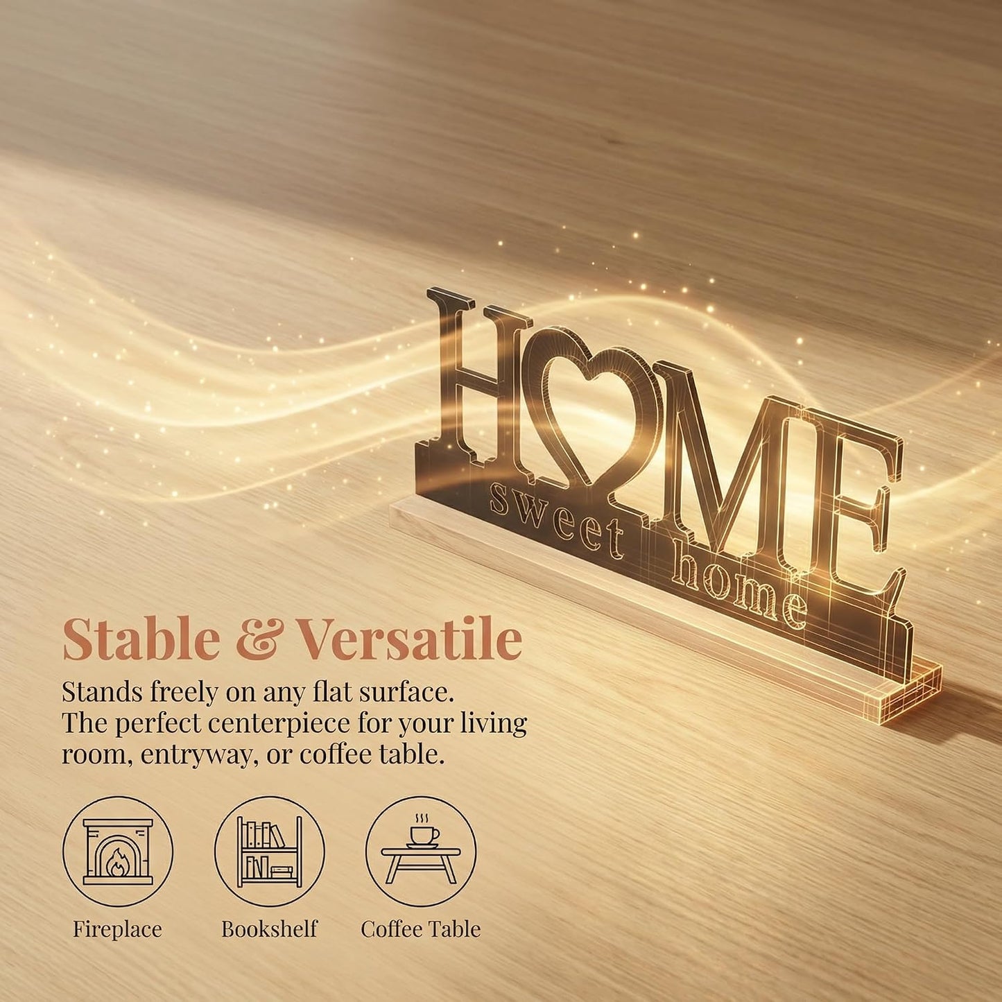 Metal Home Sweet Home Sign for Tabletop Decor / Black-home / 11.6 Inch