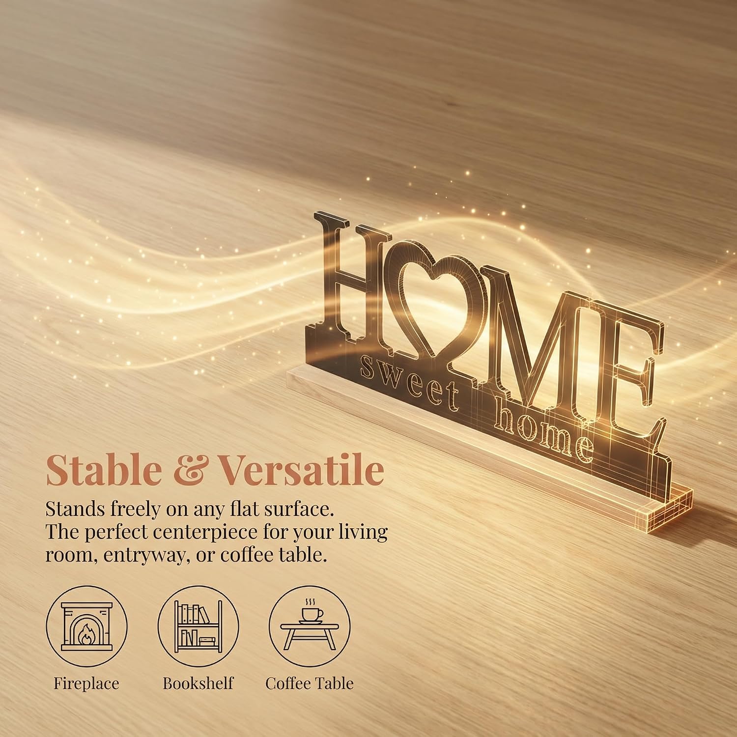 Metal Home Sweet Home Sign for Tabletop Decor / Black-home / 11.6 Inch