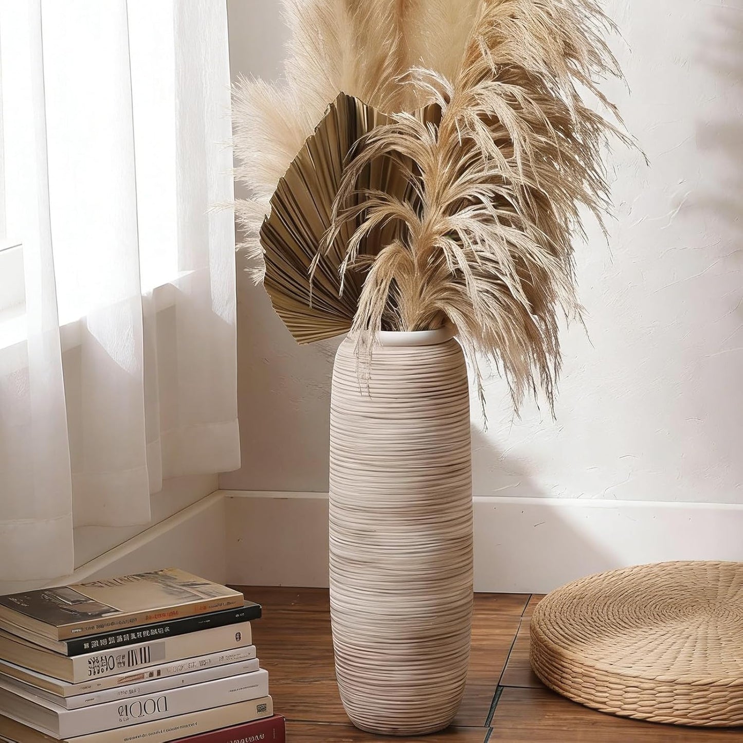 Big Ceramic Rustic Vases / Bottle-white-18