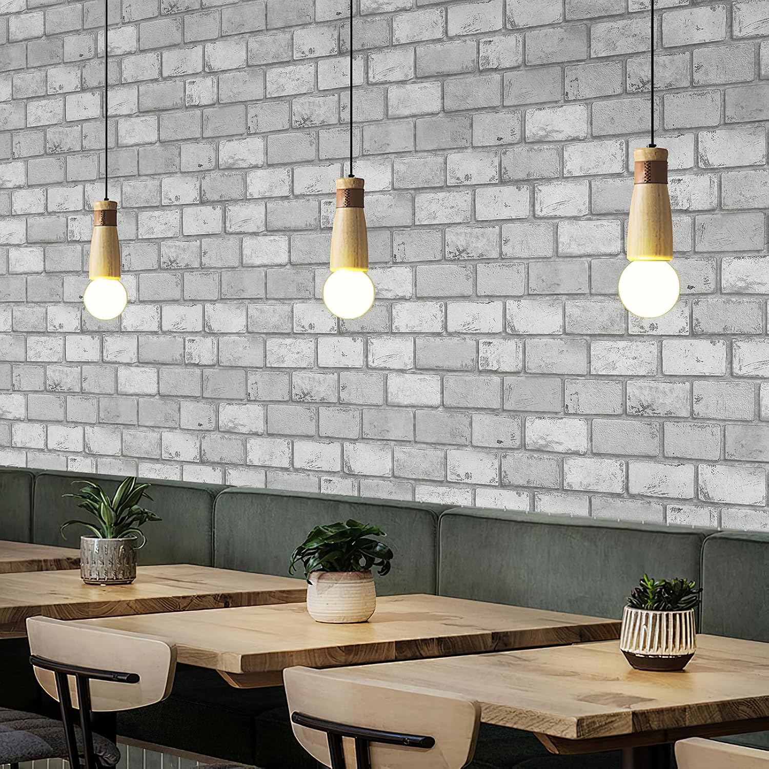 Removable Vintage Self Adhesive Wallpaper Renter Friendly Textured Stick / 17.3 x 400 / Gray