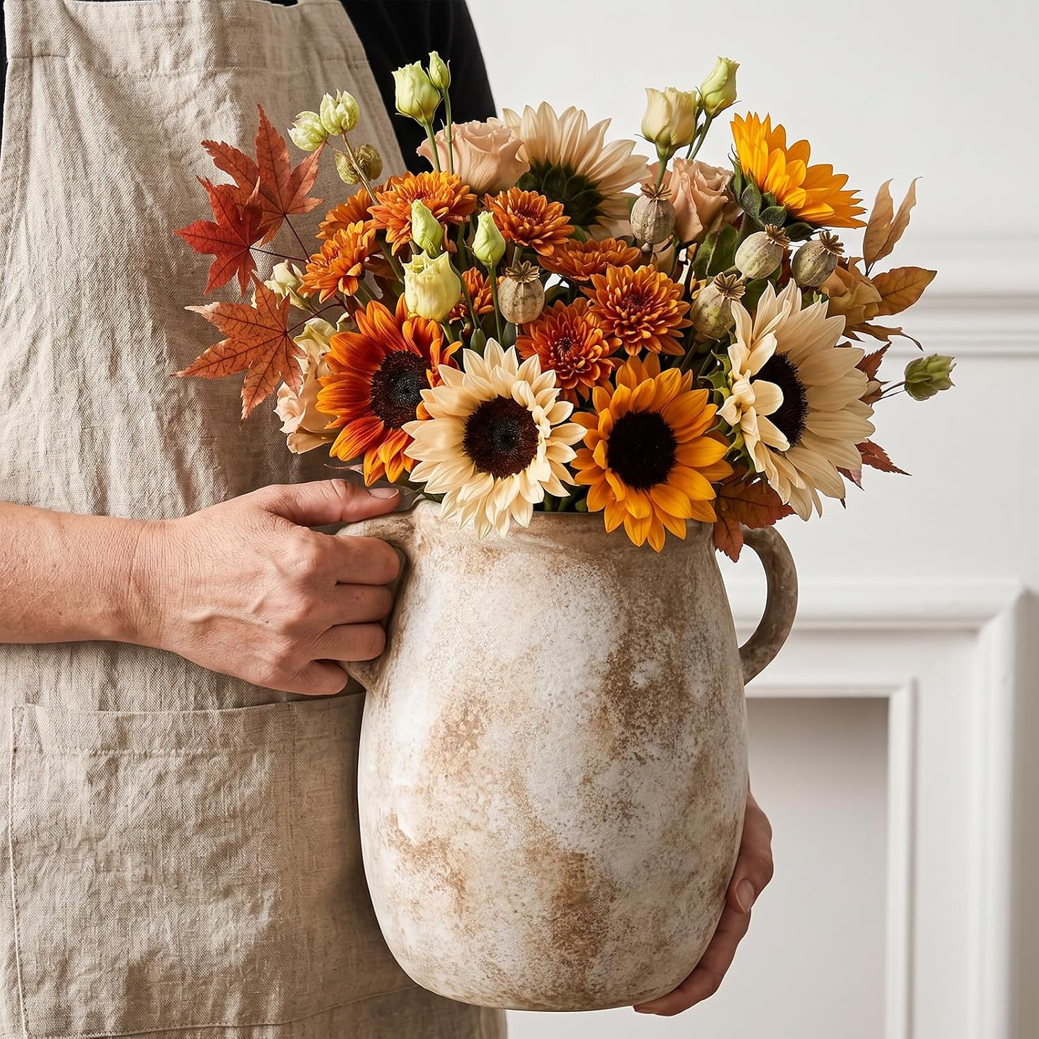 Ceramic Flower Vase / 1-terracotta/7.9 / 7.9 Inch