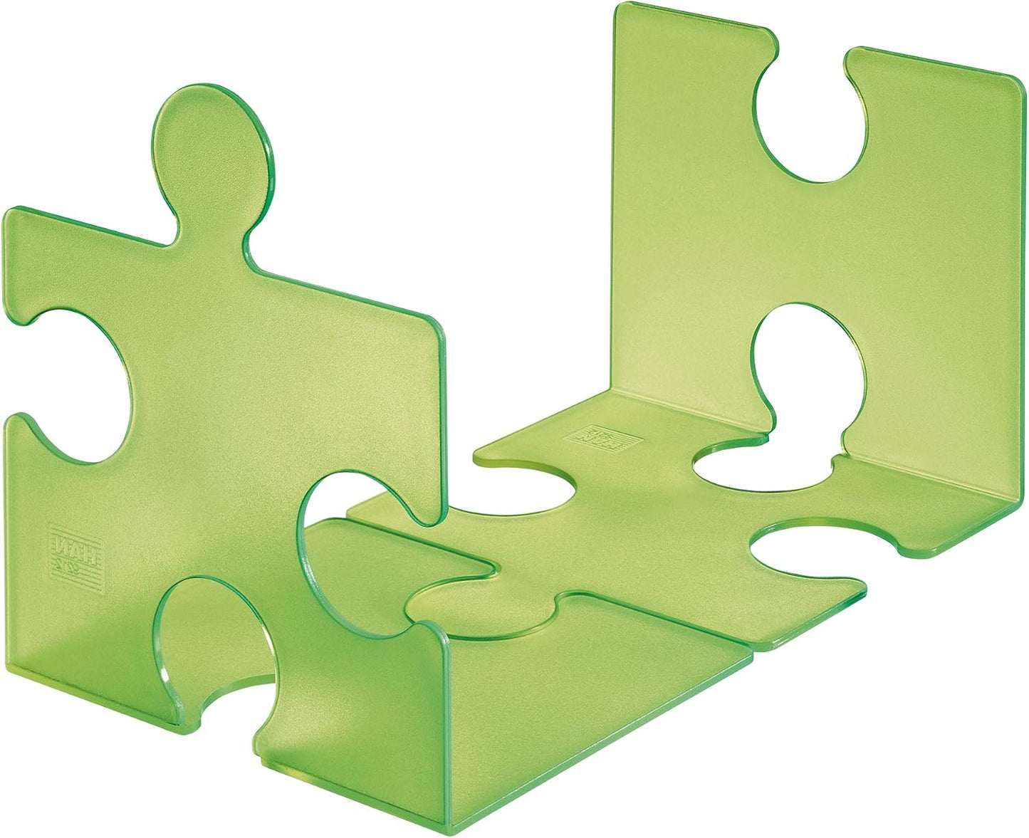 CD Rack/bookend Puzzle. Modern / Translucent Green / Set of 2