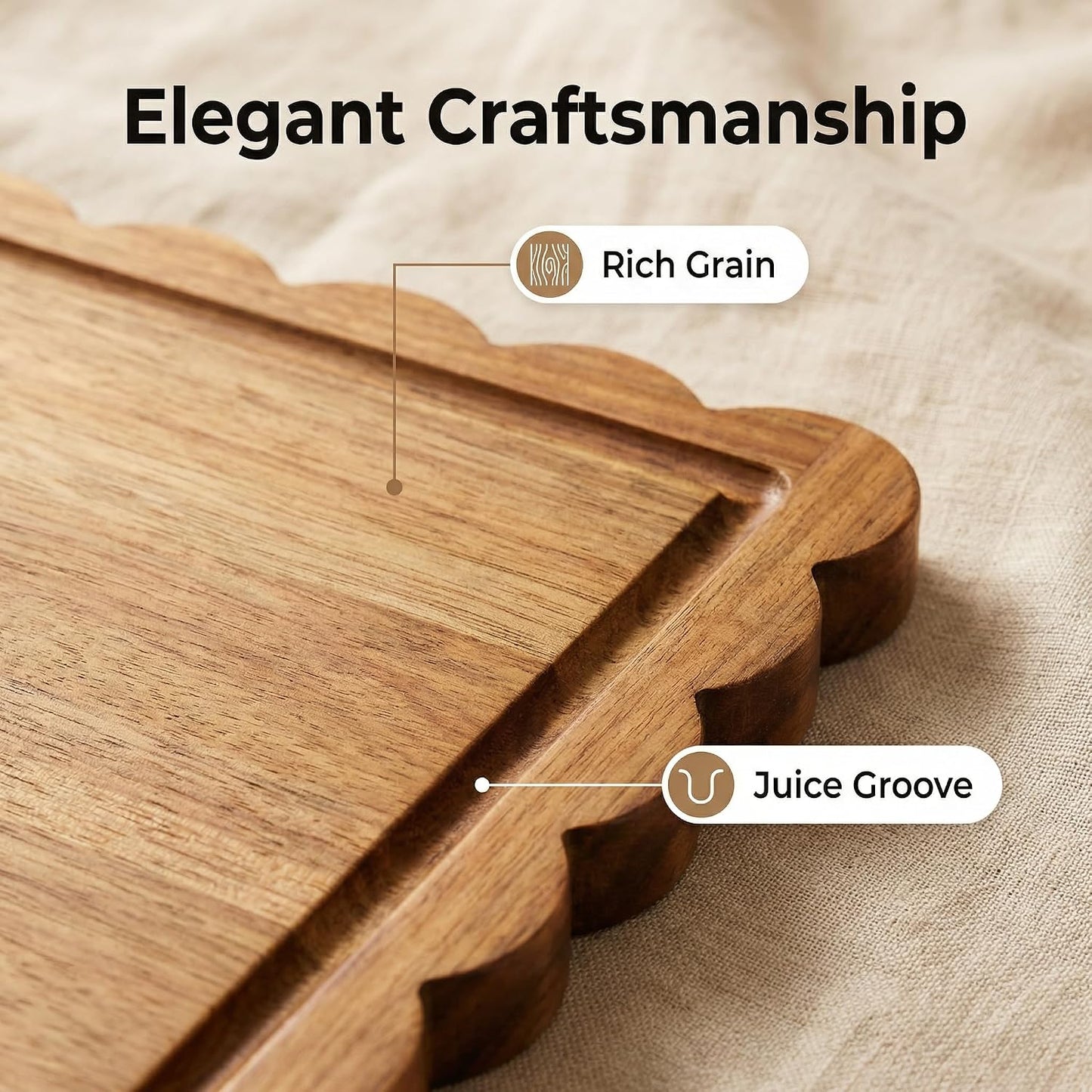Decorative Charcuterie Board & Cheese Serving Trays / Brown-6 / Set of 3