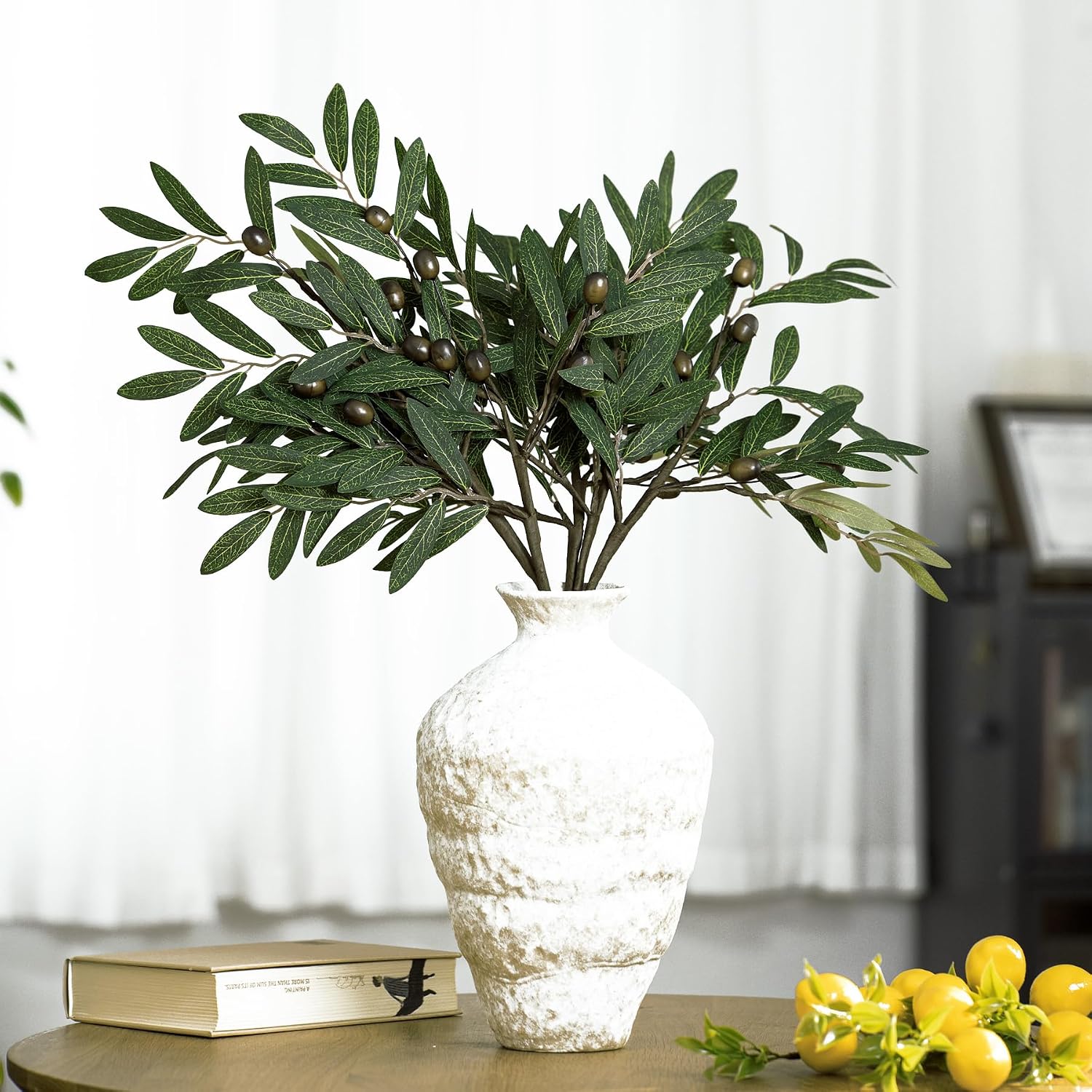 Mediterranean Flowers / 6 Olive Branches / 24"/61 Cm / Set of 6