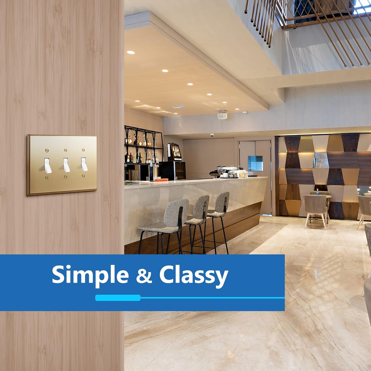 LIDER Toggle Light Switch Metal Wall Plate, Switch Cover, Mid-Size 3-Gang | Stainless Steel, Corrosion Resistant, UL