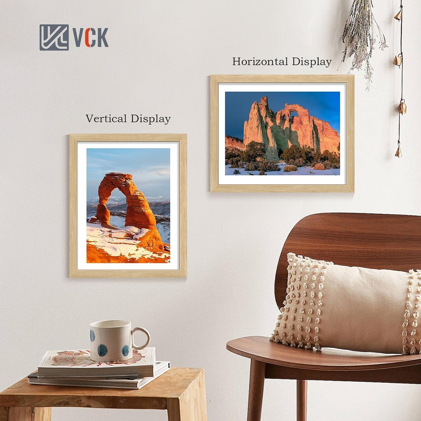 VCK 16x20 Frames Oak 4 Pack, Wide Thick Wood Border, for Poster/Prints | Exclusive Woodgrain, Wall Hanging, HD