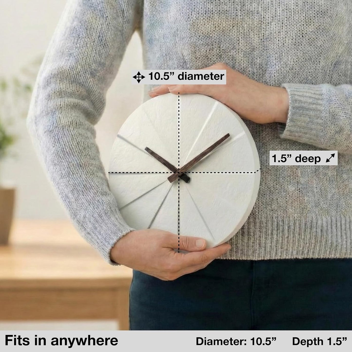 Driini Staircase Modern Wall Clock - Unique Frameless Concrete Design - Contemporary, Minimalist Decor; No Numbers